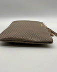 Gigi New York Grey All-In-One Python-Embossed Leather Clutch