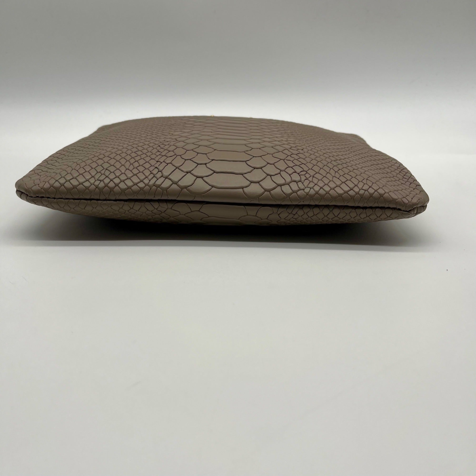 Gigi New York Grey All-In-One Python-Embossed Leather Clutch