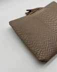 Gigi New York Grey All-In-One Python-Embossed Leather Clutch