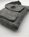 Stone Mountain Grey Faux Leather Crossbody Bag