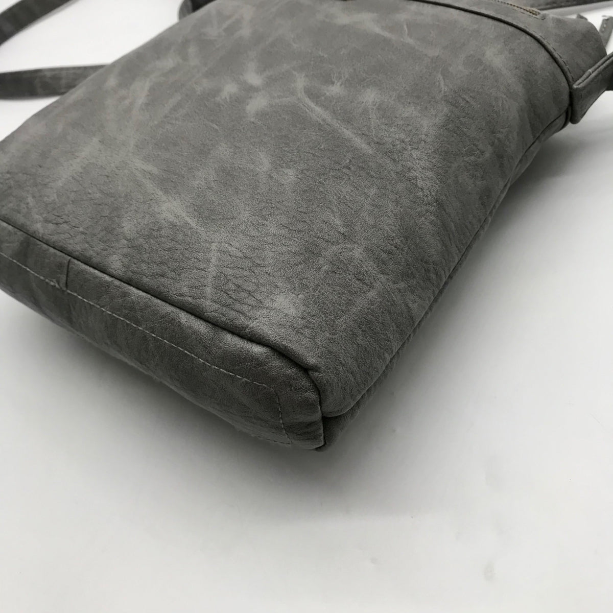 Stone Mountain Grey Faux Leather Crossbody Bag