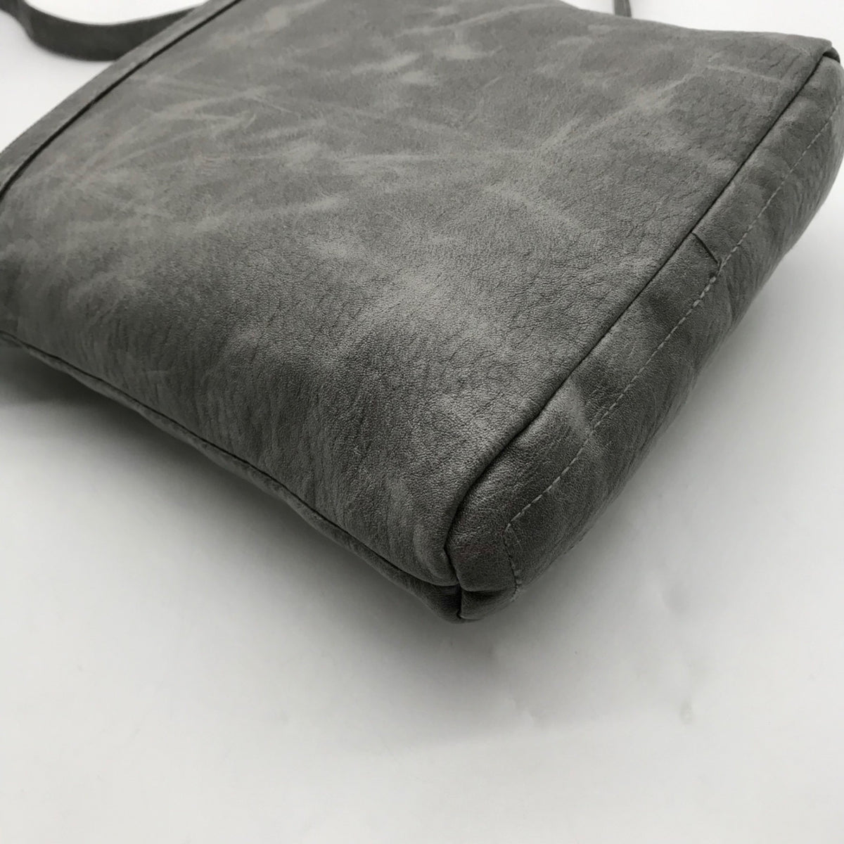 Stone Mountain Grey Faux Leather Crossbody Bag