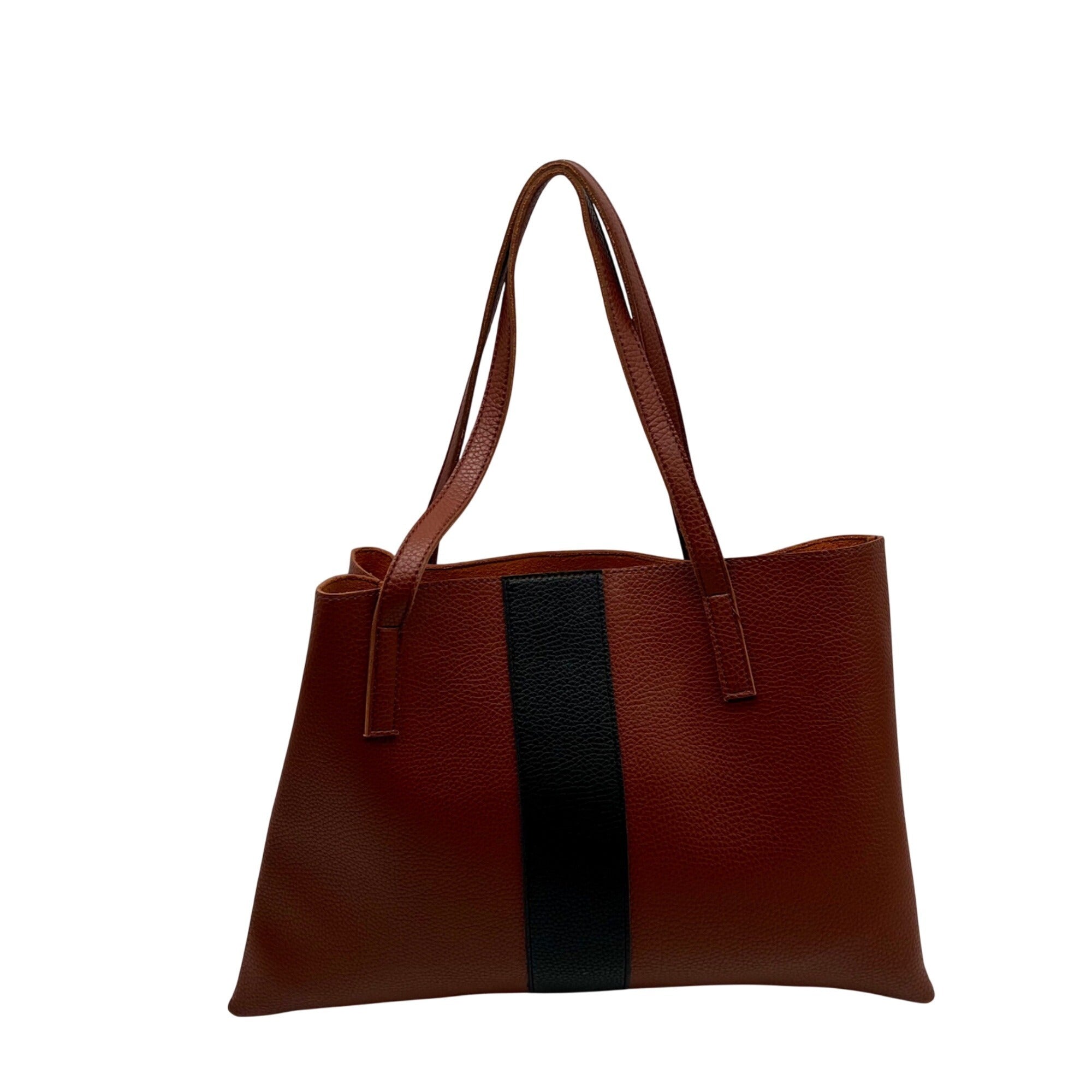 Vince Camuto Brown Pebbled Vegan Leather Luck Tote Bag