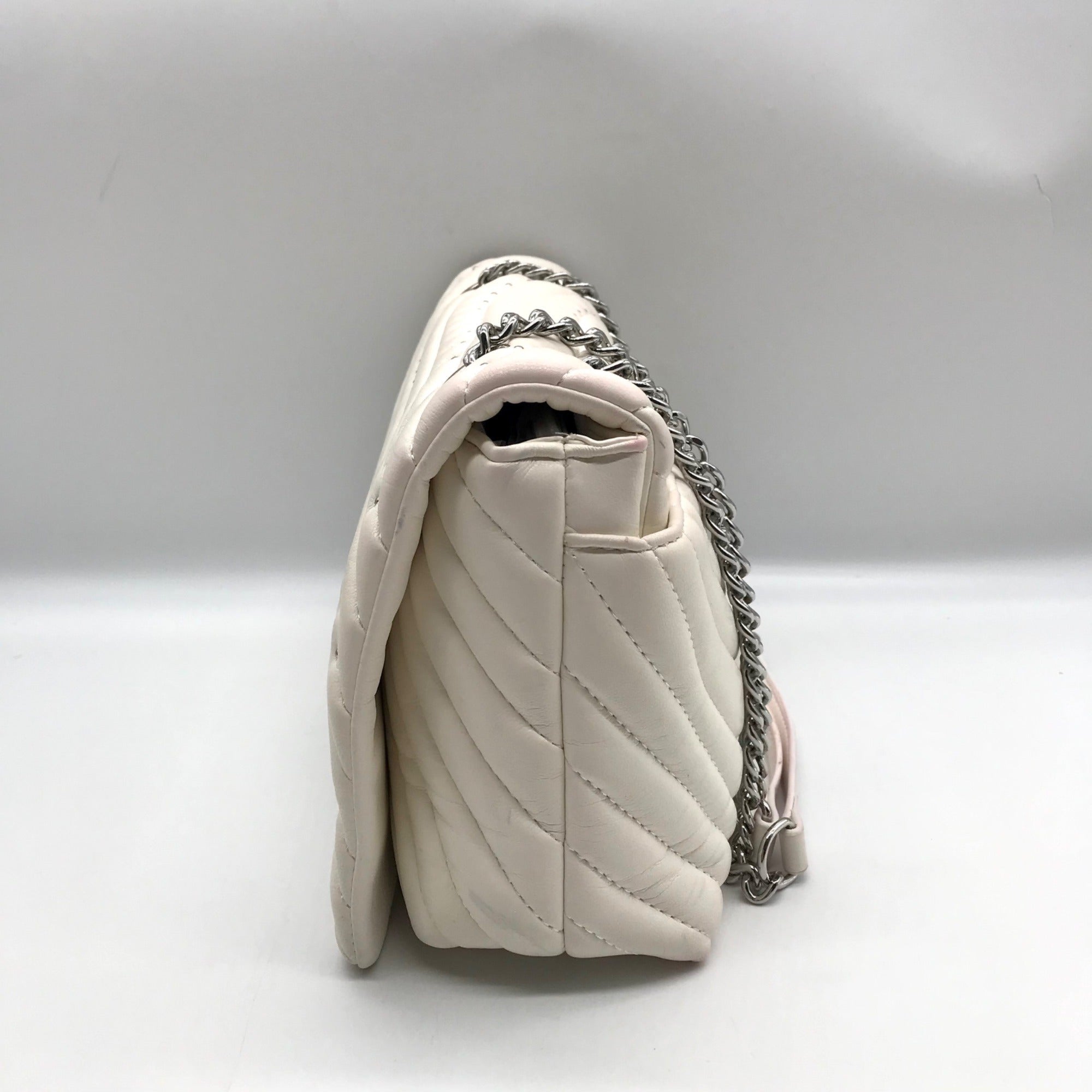I.N.C. White Soft Ajae Galaxy Quilted Shoulder Bag