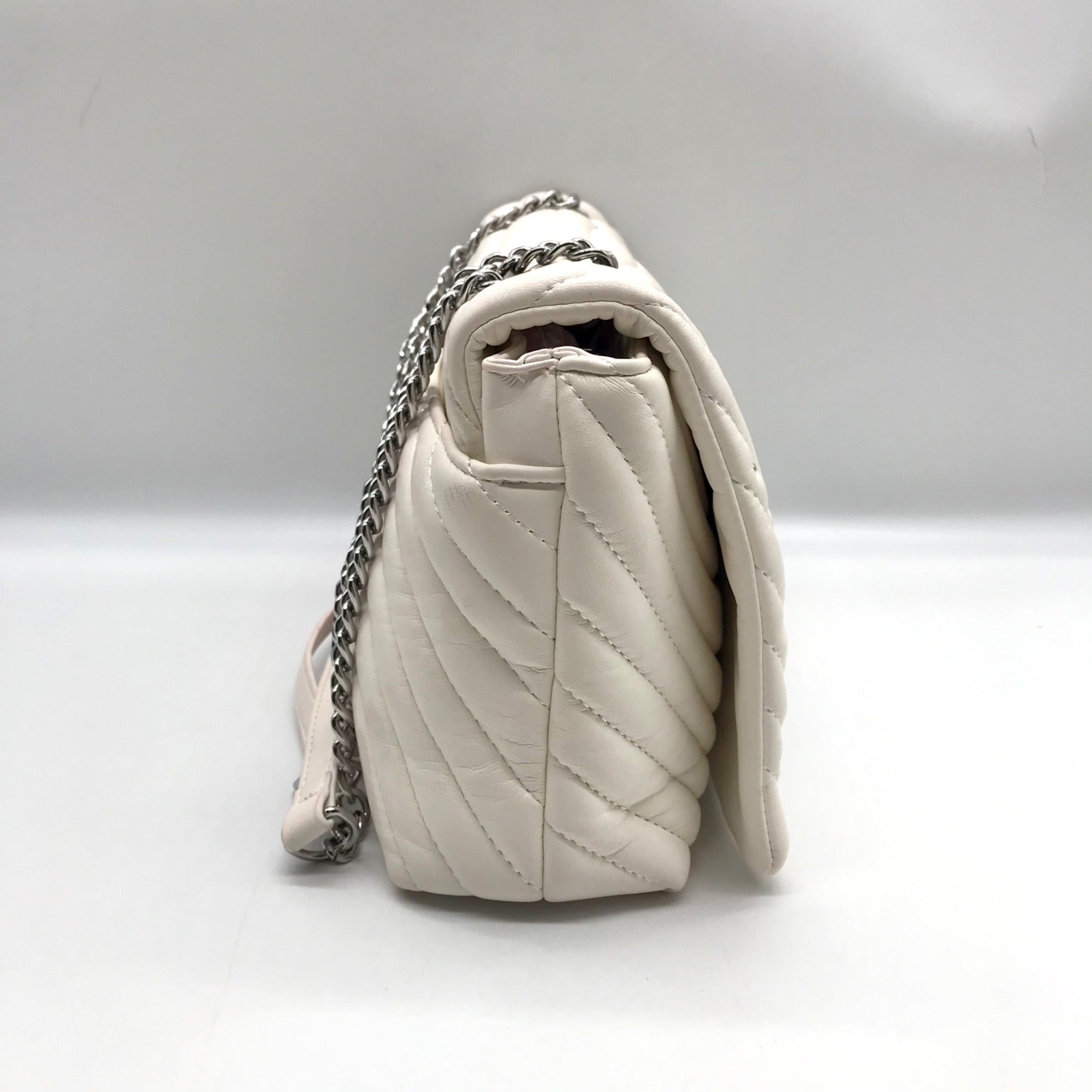 I.N.C. White Soft Ajae Galaxy Quilted Shoulder Bag