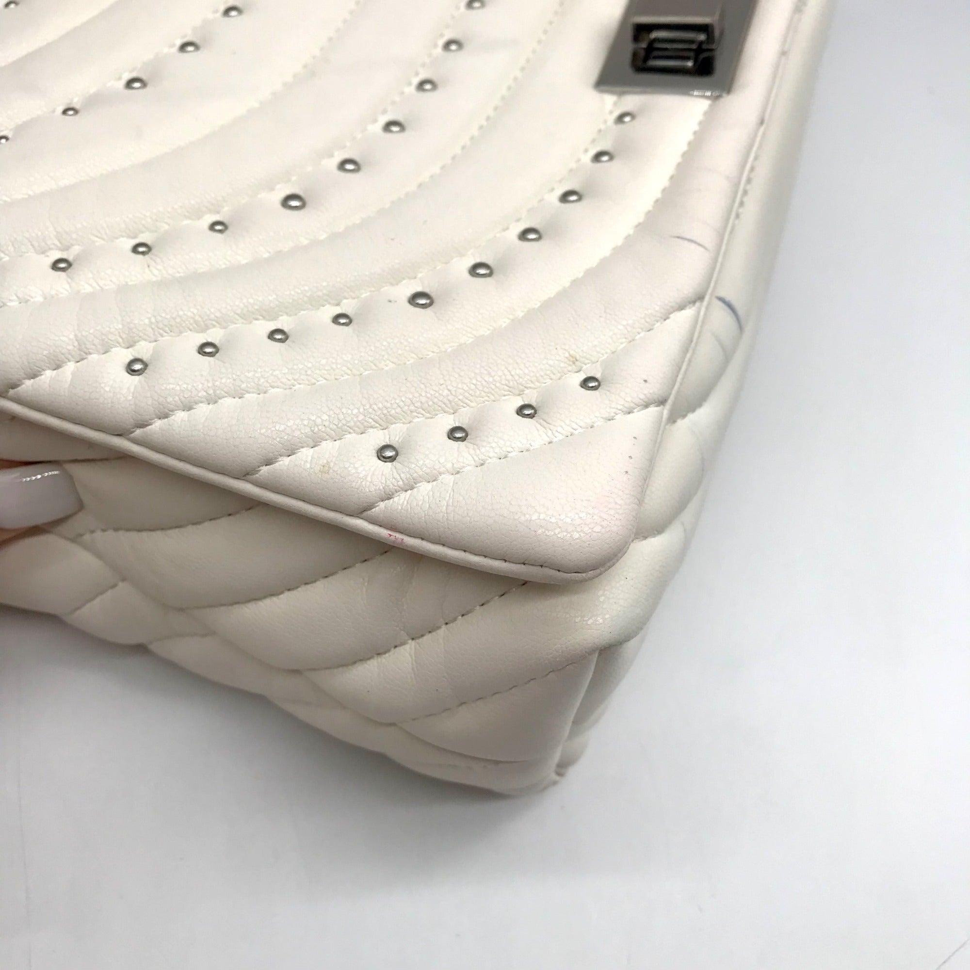 I.N.C. White Soft Ajae Galaxy Quilted Shoulder Bag