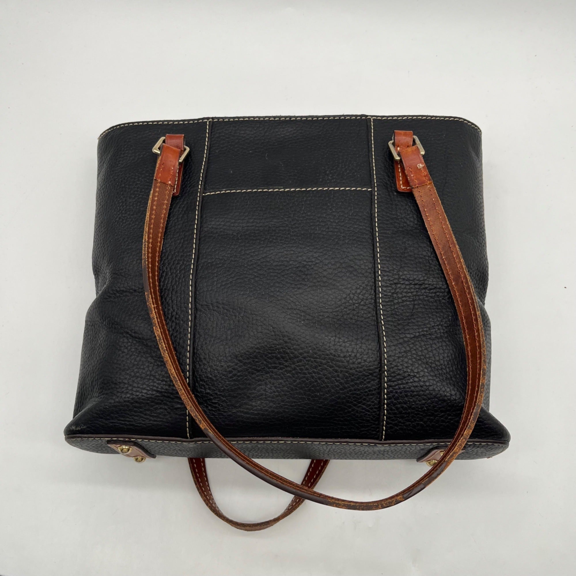 Dooney &amp; Bourke Black Pebbled Leather Lexington Tote Bag