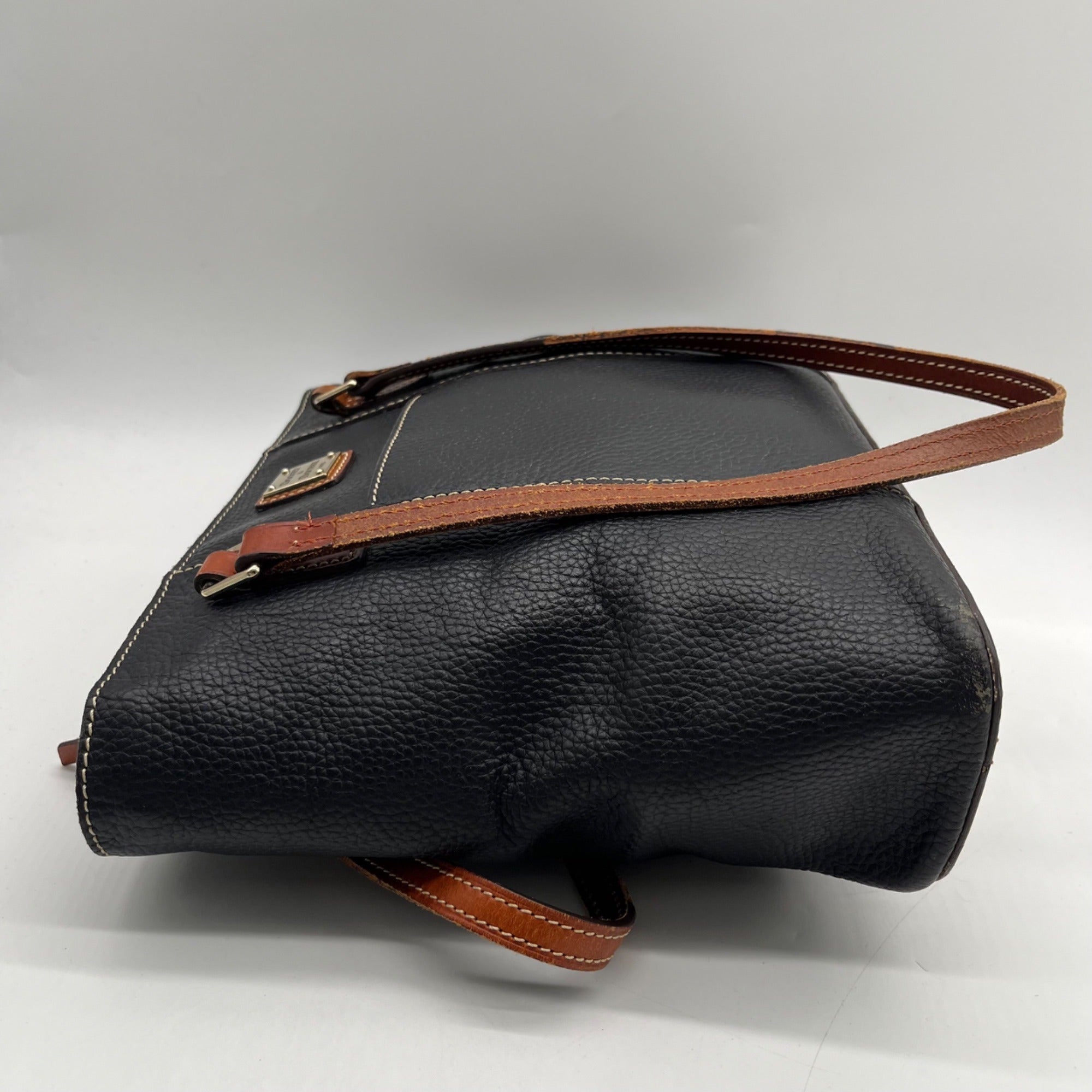 Dooney &amp; Bourke Black Pebbled Leather Lexington Tote Bag