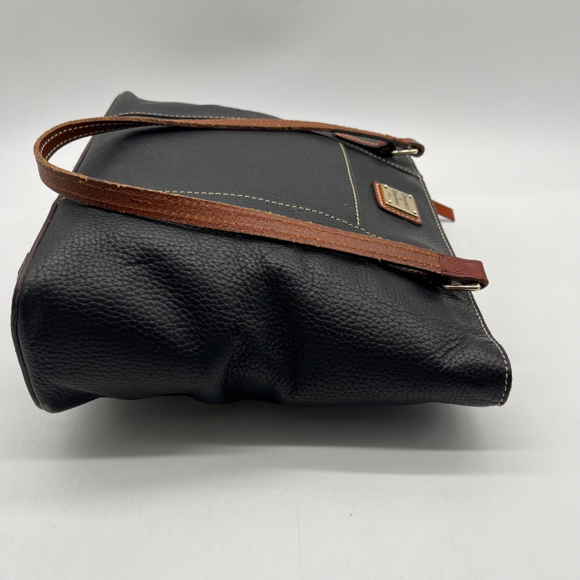 Dooney &amp; Bourke Black Pebbled Leather Lexington Tote Bag