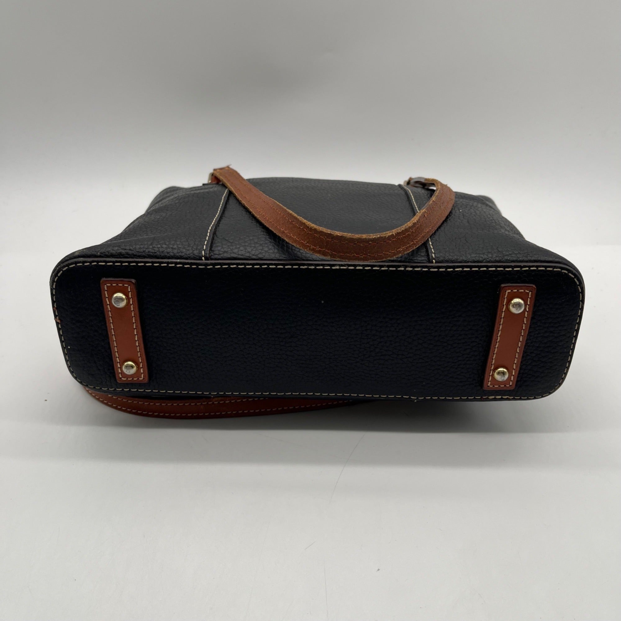 Dooney &amp; Bourke Black Pebbled Leather Lexington Tote Bag