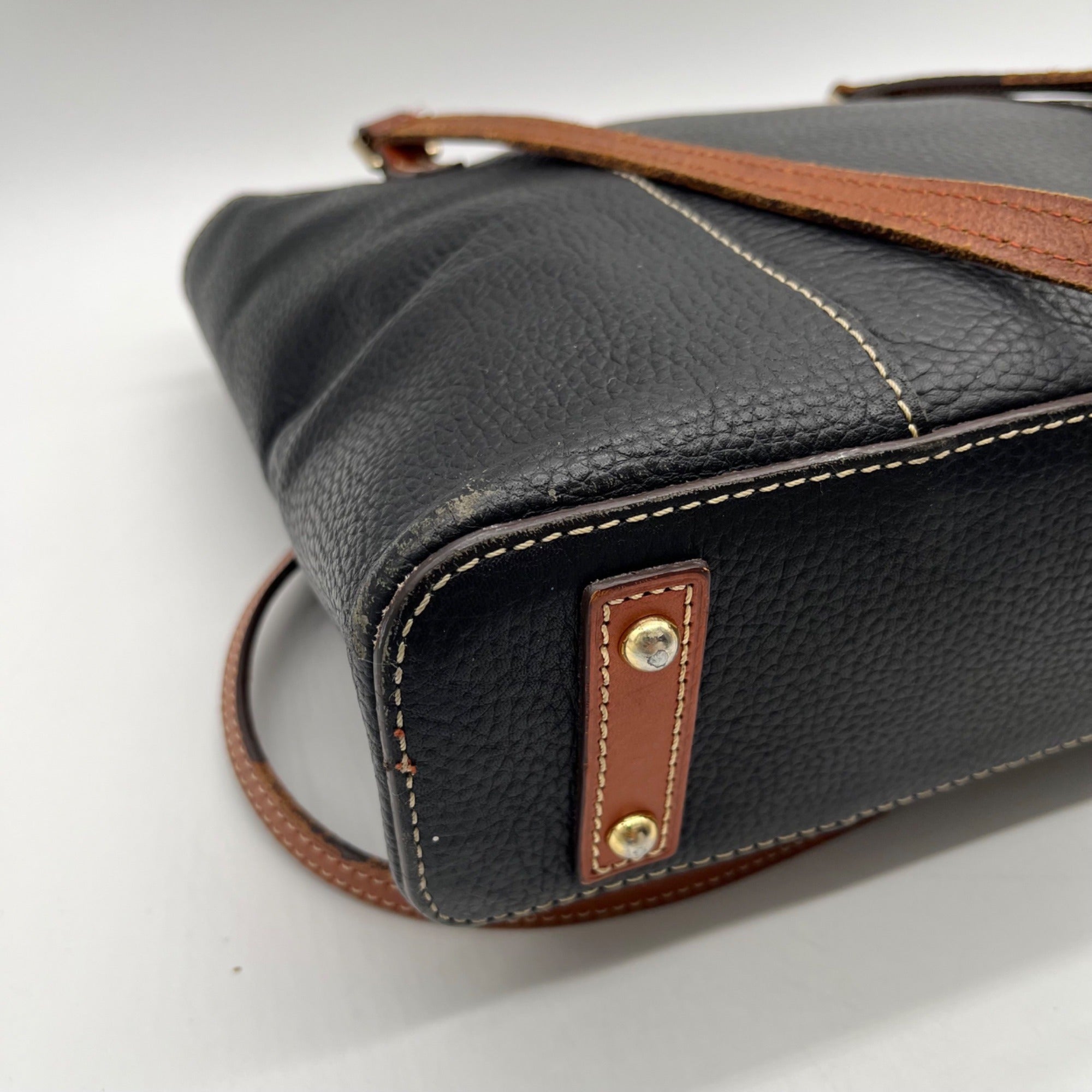 Dooney &amp; Bourke Black Pebbled Leather Lexington Tote Bag