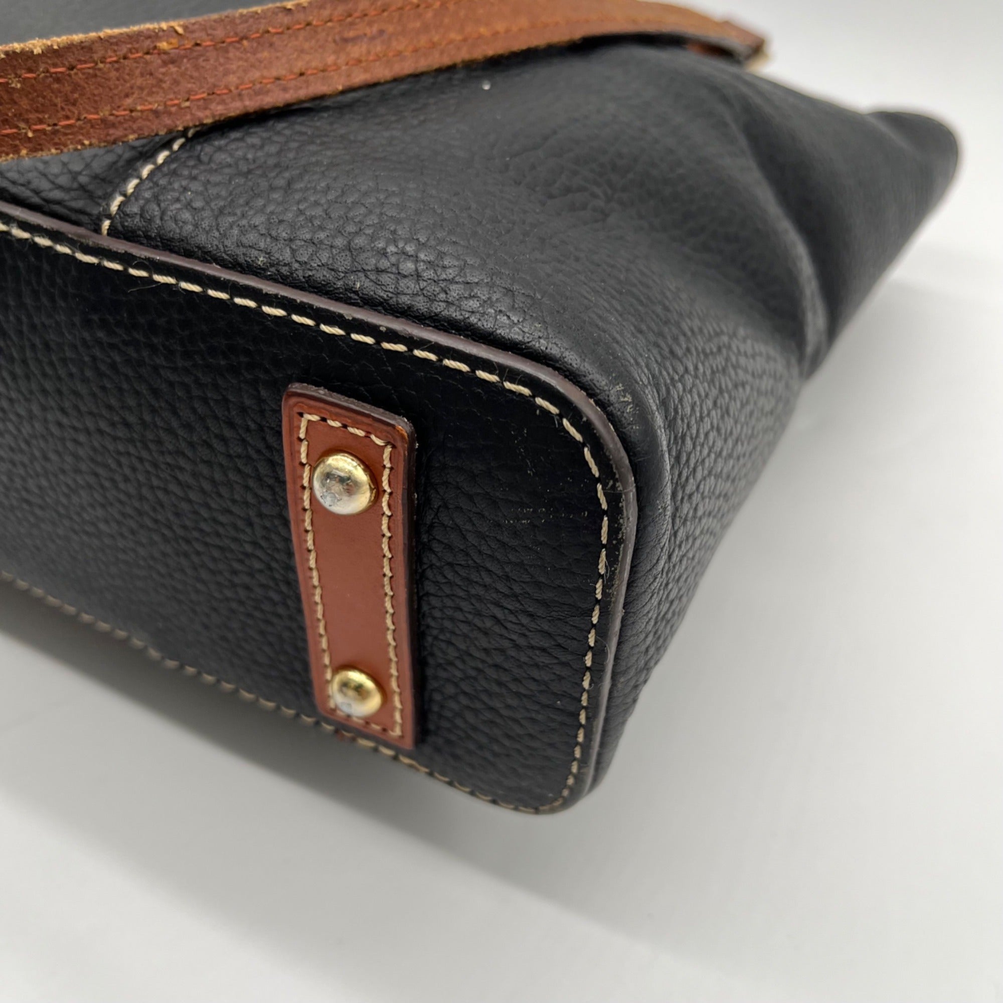 Dooney &amp; Bourke Black Pebbled Leather Lexington Tote Bag