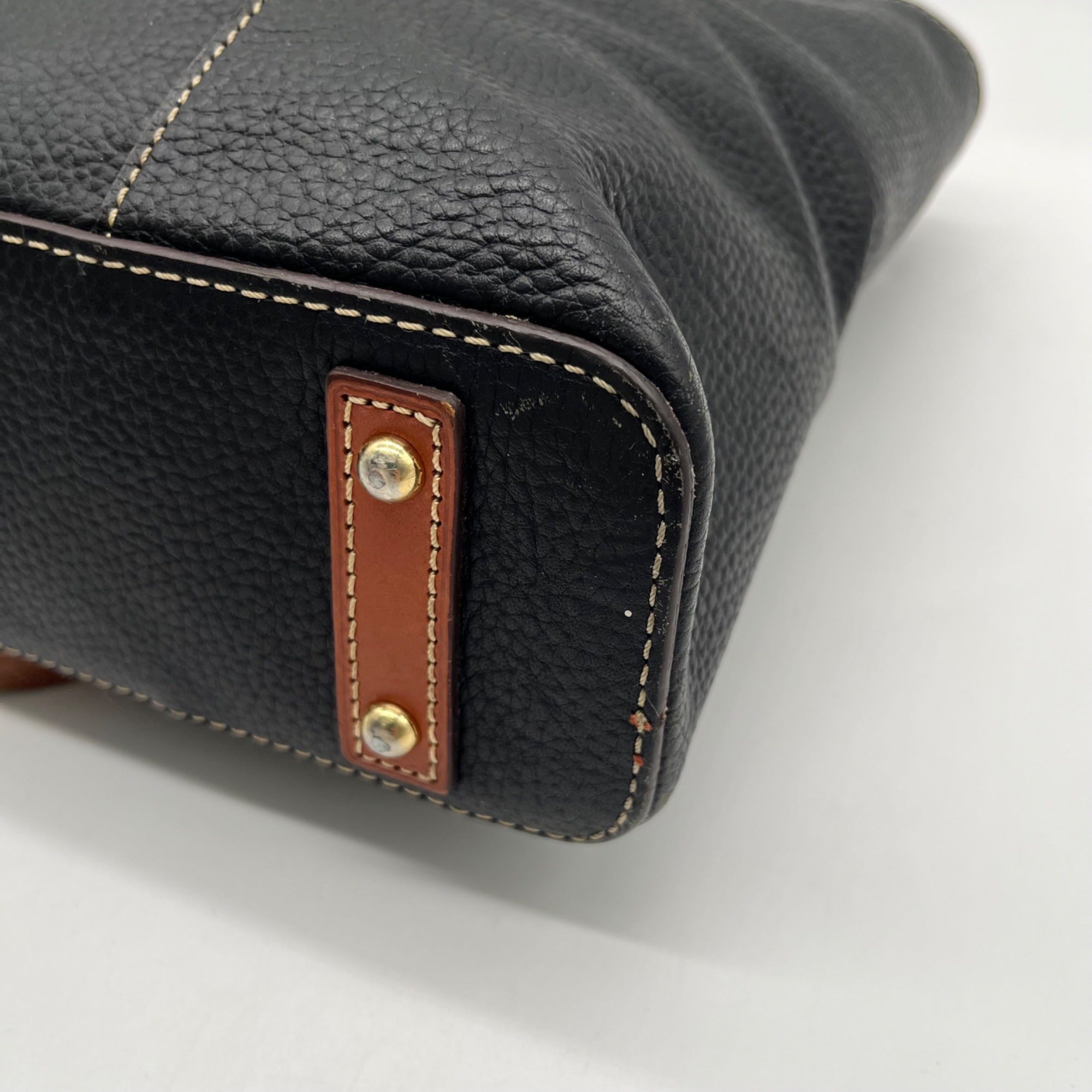 Dooney &amp; Bourke Black Pebbled Leather Lexington Tote Bag