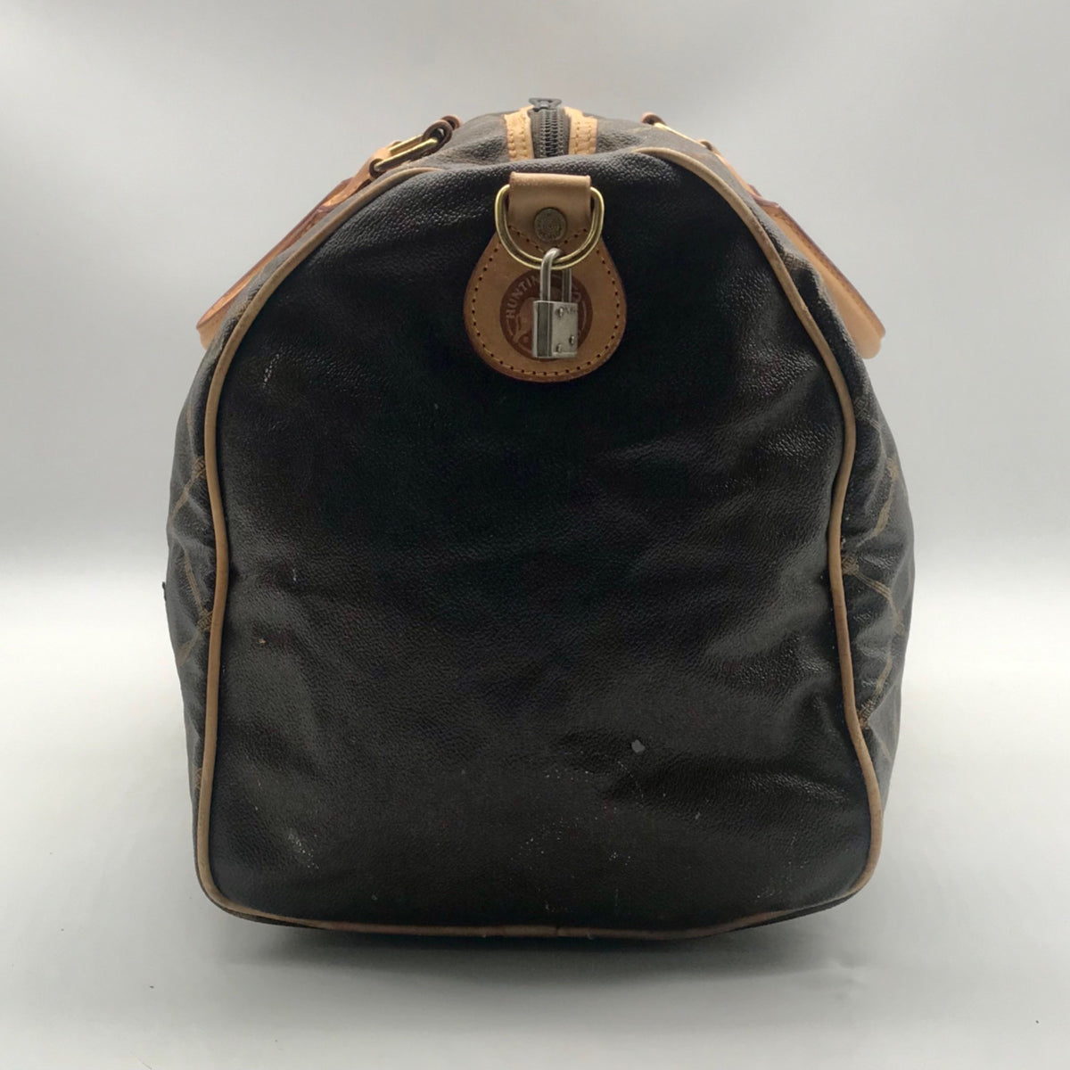 Hunting World Brown Geometric Print Coated Canvas Duffel Bag