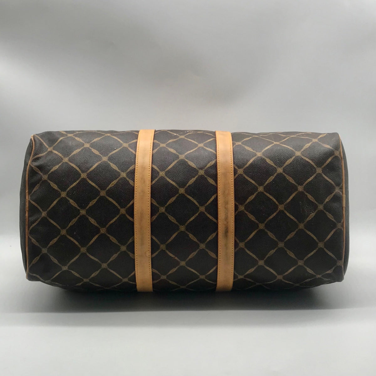Hunting World Brown Geometric Print Coated Canvas Duffel Bag