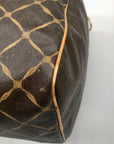 Hunting World Brown Geometric Print Coated Canvas Duffel Bag