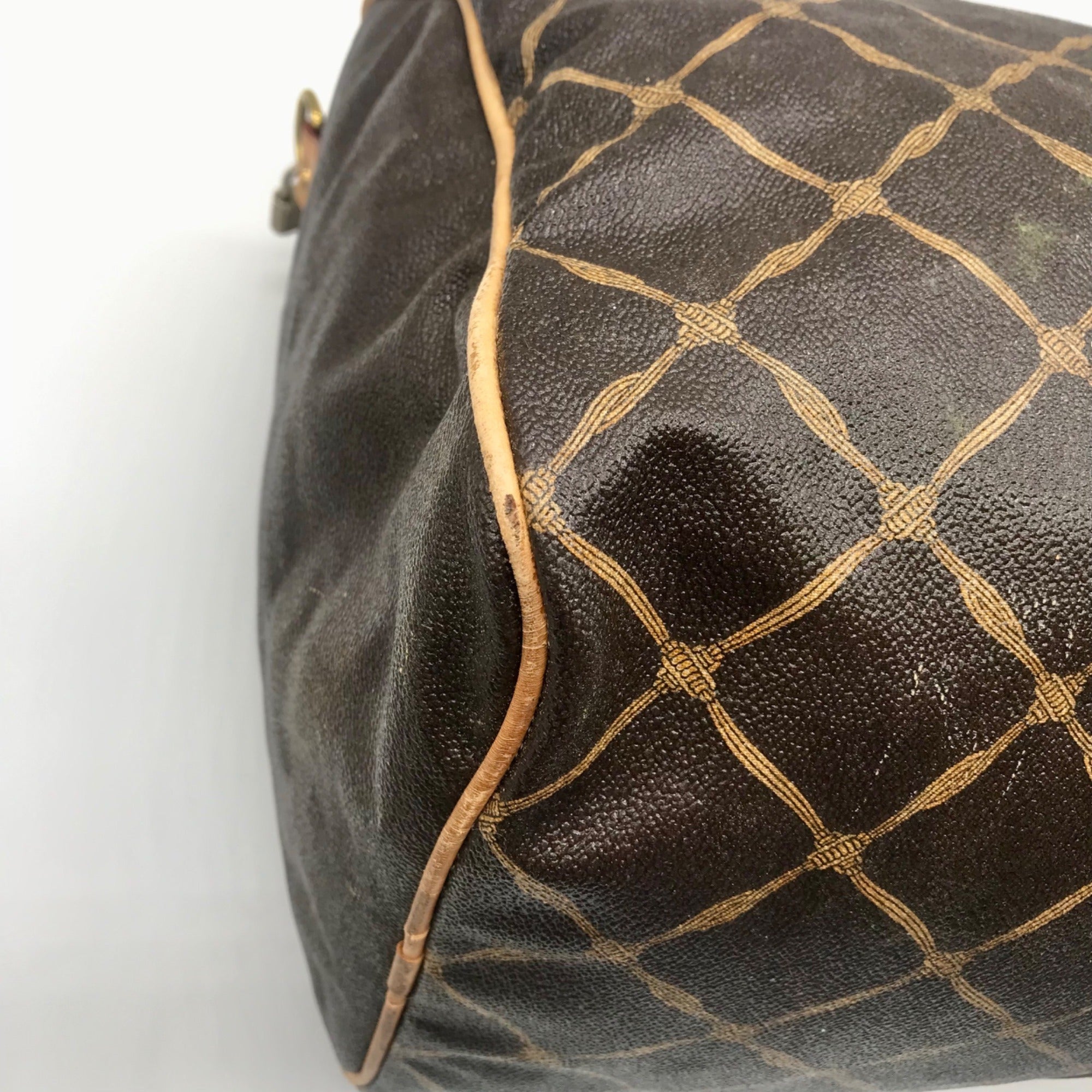 Hunting World Brown Geometric Print Coated Canvas Duffel Bag