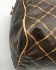 Hunting World Brown Geometric Print Coated Canvas Duffel Bag