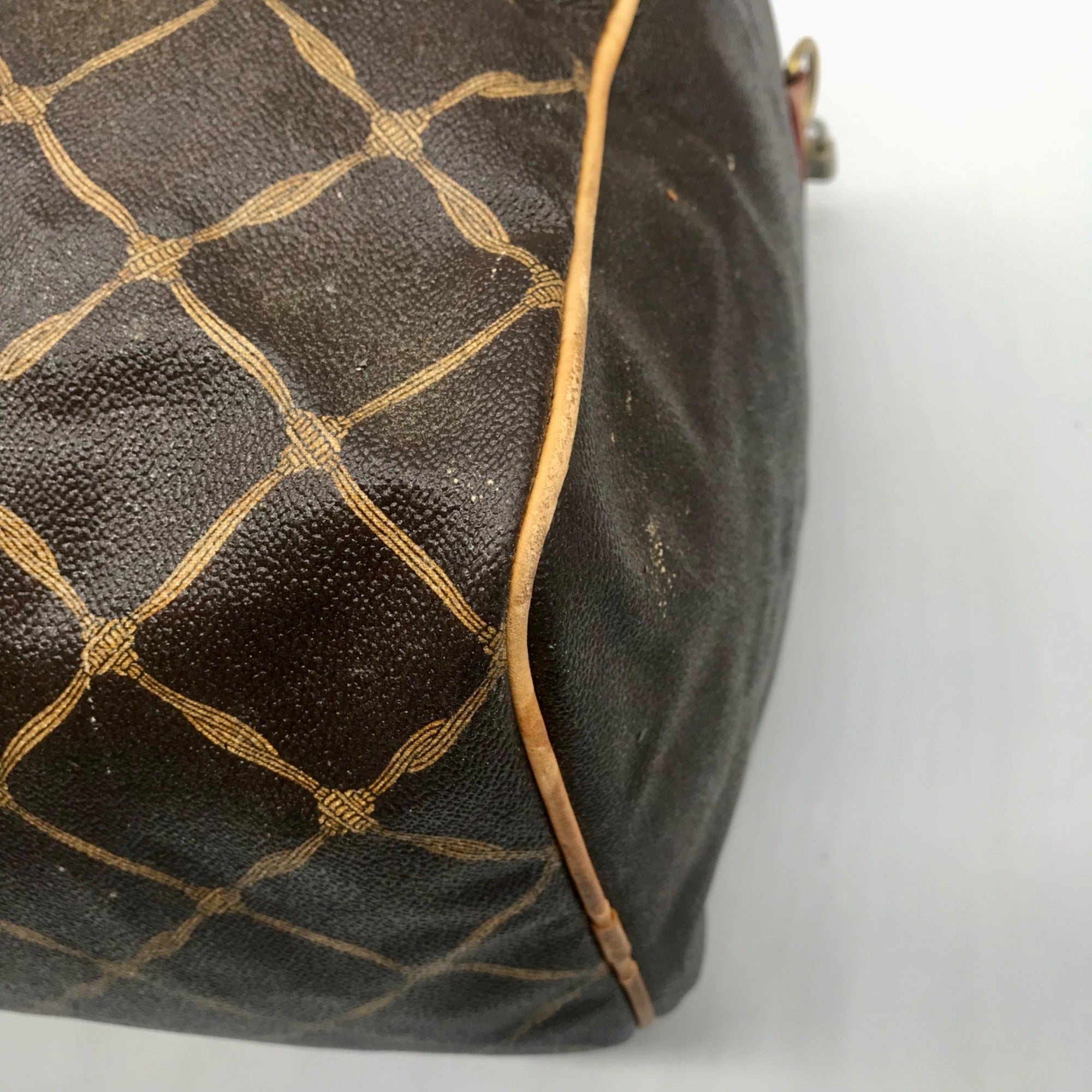 Hunting World Brown Geometric Print Coated Canvas Duffel Bag