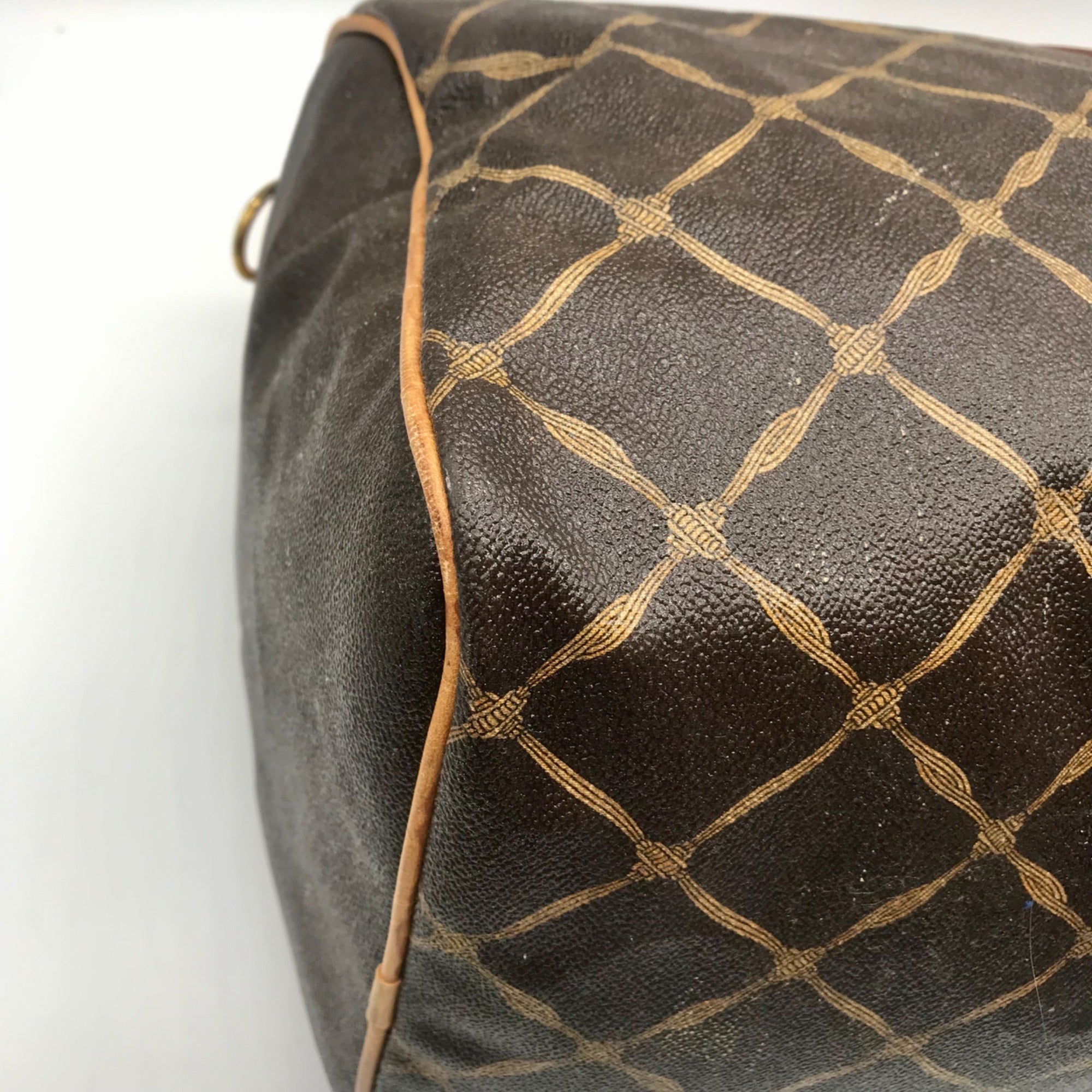 Hunting World Brown Geometric Print Coated Canvas Duffel Bag