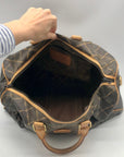 Hunting World Brown Geometric Print Coated Canvas Duffel Bag