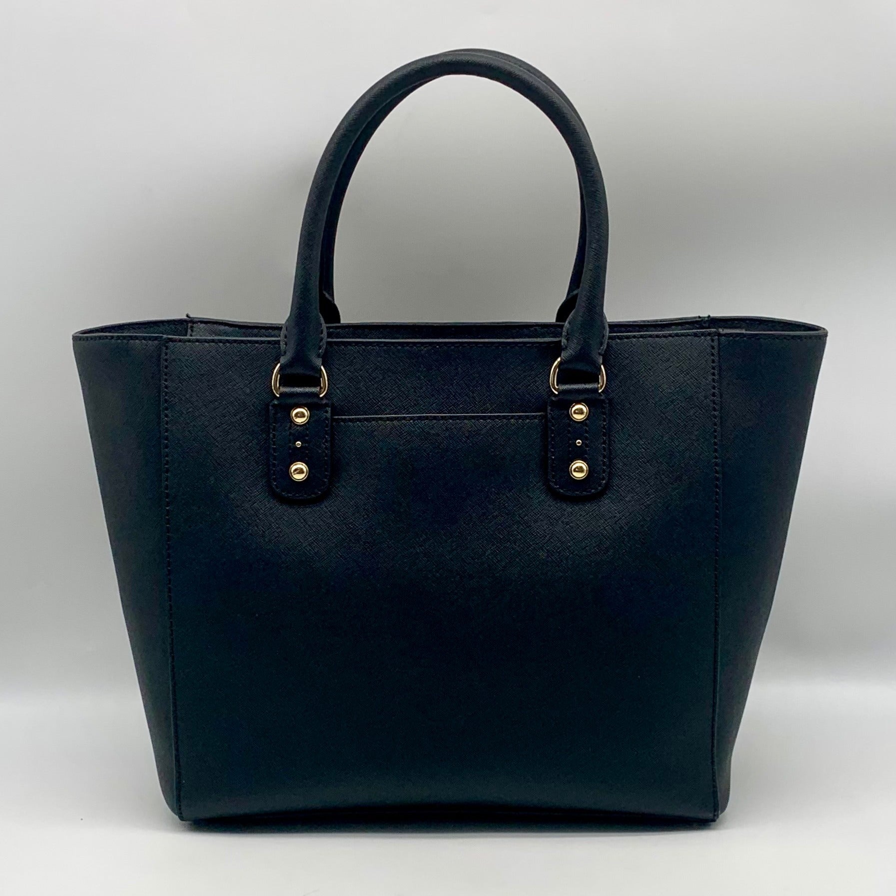 Michael Kors Black Saffiano Leather Studded Sandrine Tote