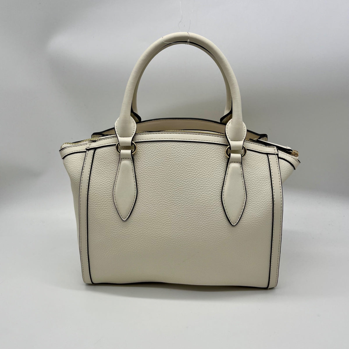 Nine West Ivory Faux Leather Kyelle Medium Jet Set Satchel Bag