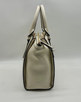 Nine West Ivory Faux Leather Kyelle Medium Jet Set Satchel Bag