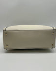 Nine West Ivory Faux Leather Kyelle Medium Jet Set Satchel Bag
