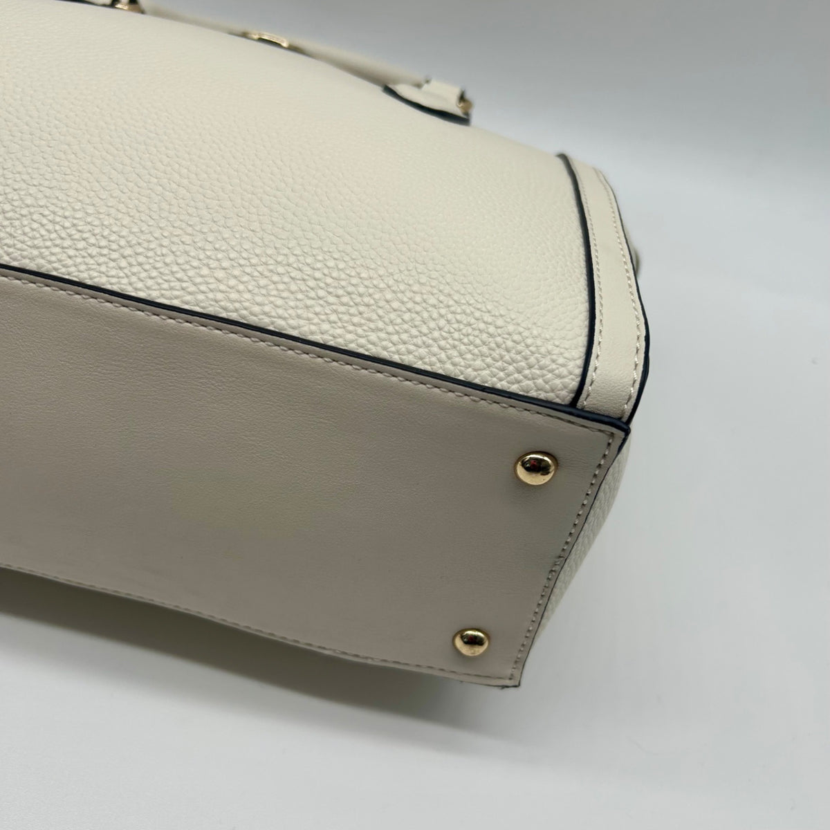Nine West Ivory Faux Leather Kyelle Medium Jet Set Satchel Bag