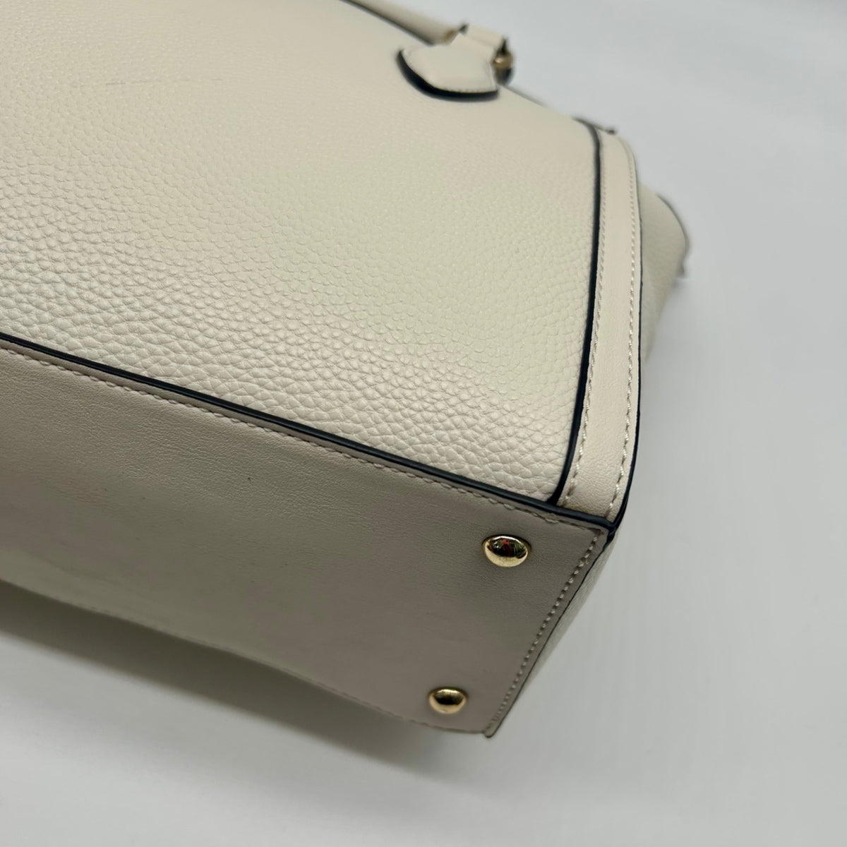 Nine West Ivory Faux Leather Kyelle Medium Jet Set Satchel Bag