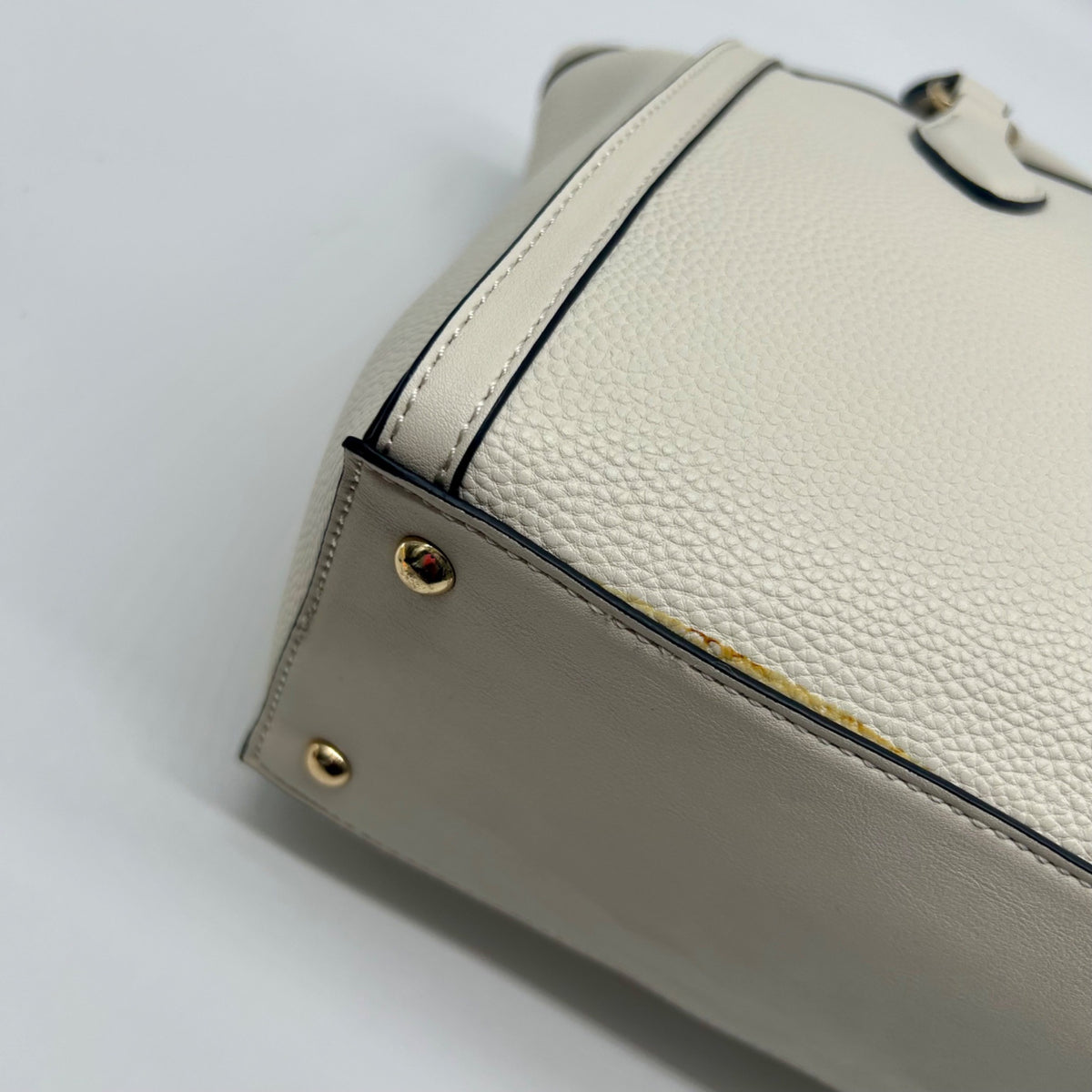 Nine West Ivory Faux Leather Kyelle Medium Jet Set Satchel Bag