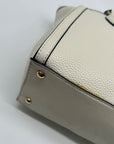 Nine West Ivory Faux Leather Kyelle Medium Jet Set Satchel Bag
