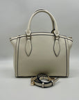 Nine West Ivory Faux Leather Kyelle Medium Jet Set Satchel Bag
