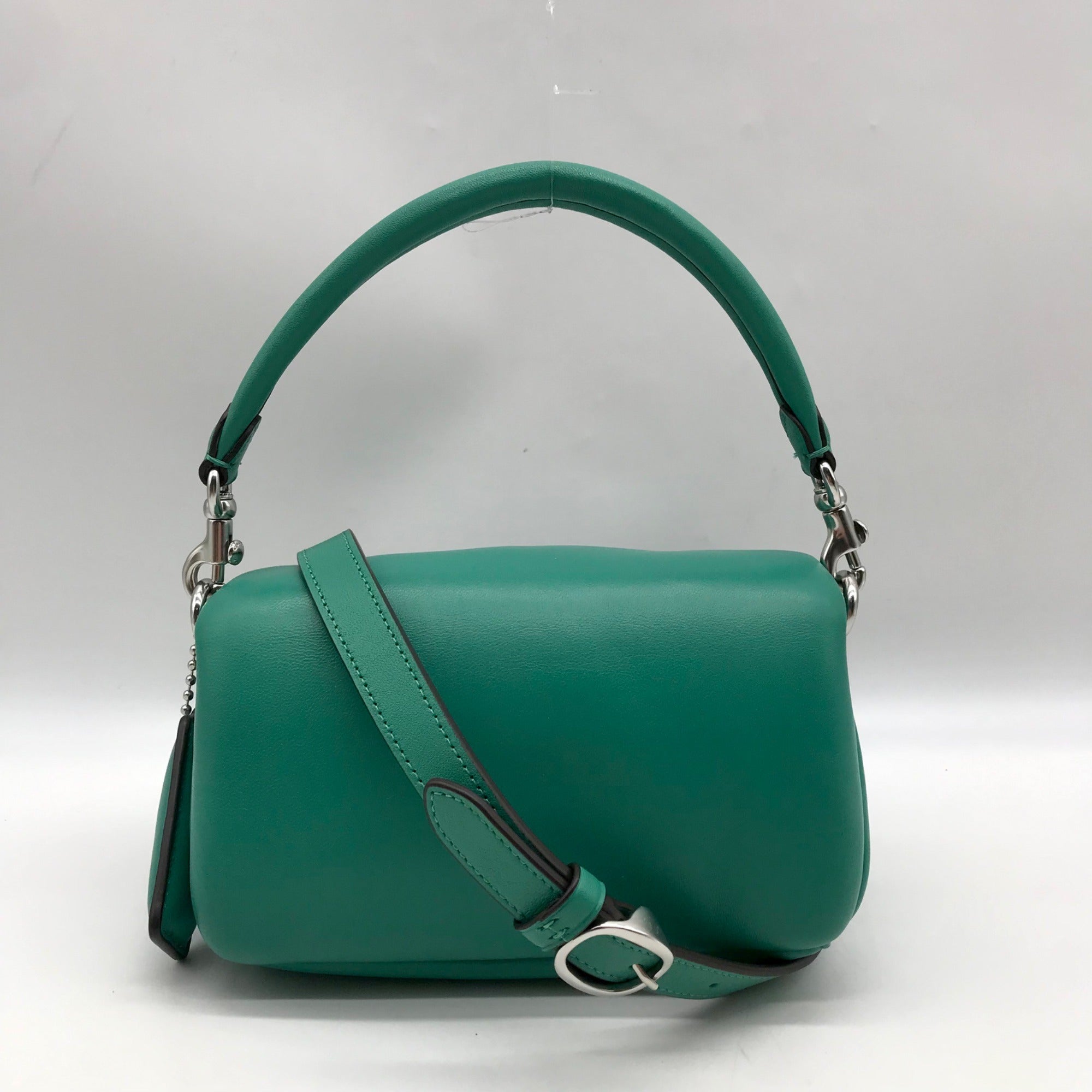 Coach Teal Leather Tabby 18 Pillow Shoulder Bag C3880