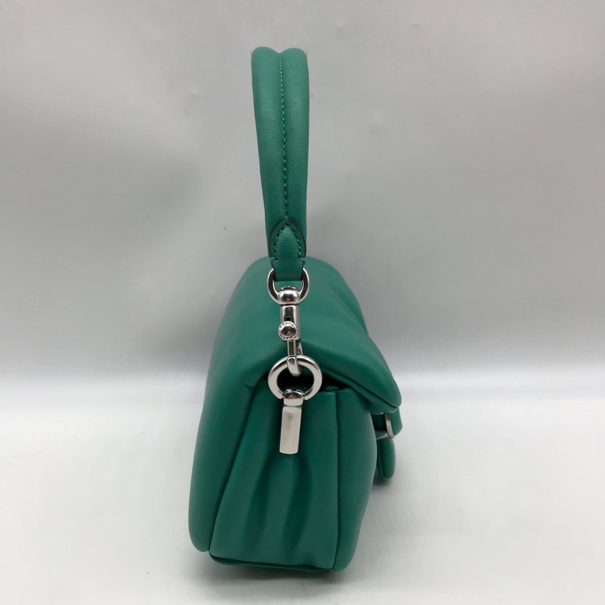Coach Teal Leather Tabby 18 Pillow Shoulder Bag C3880