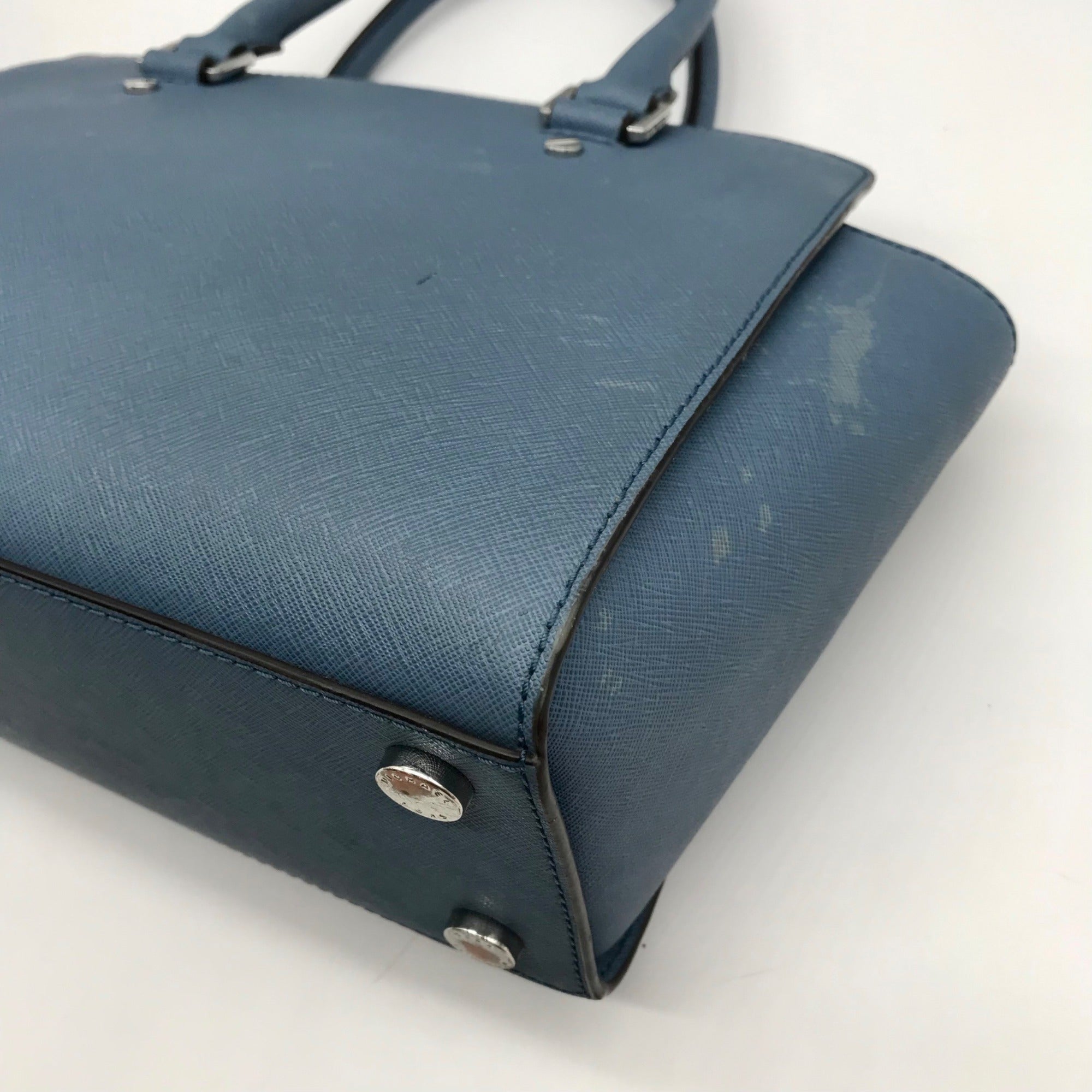 Michael Kors Blue Saffiano Leather Selma Satchel