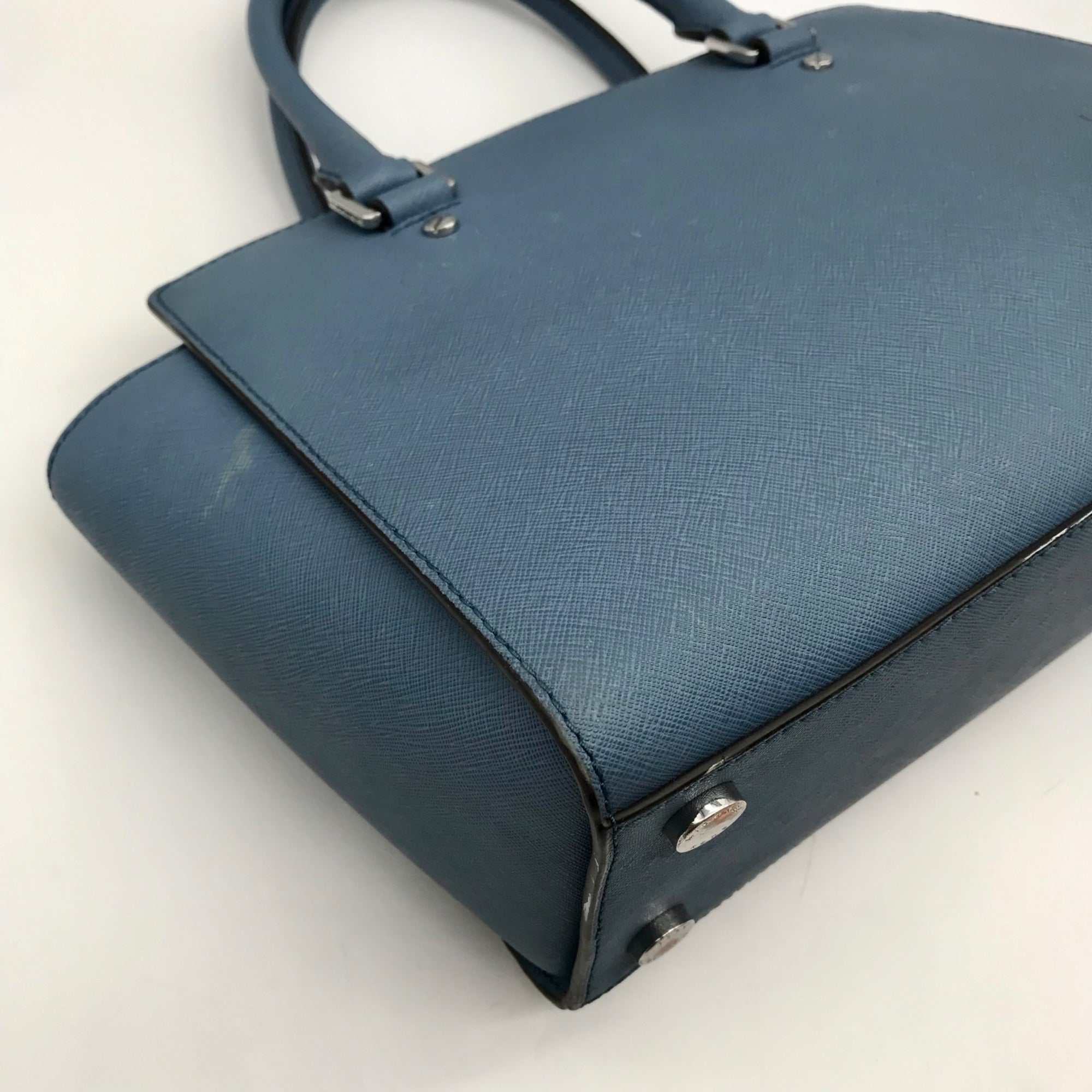 Michael Kors Blue Saffiano Leather Selma Satchel