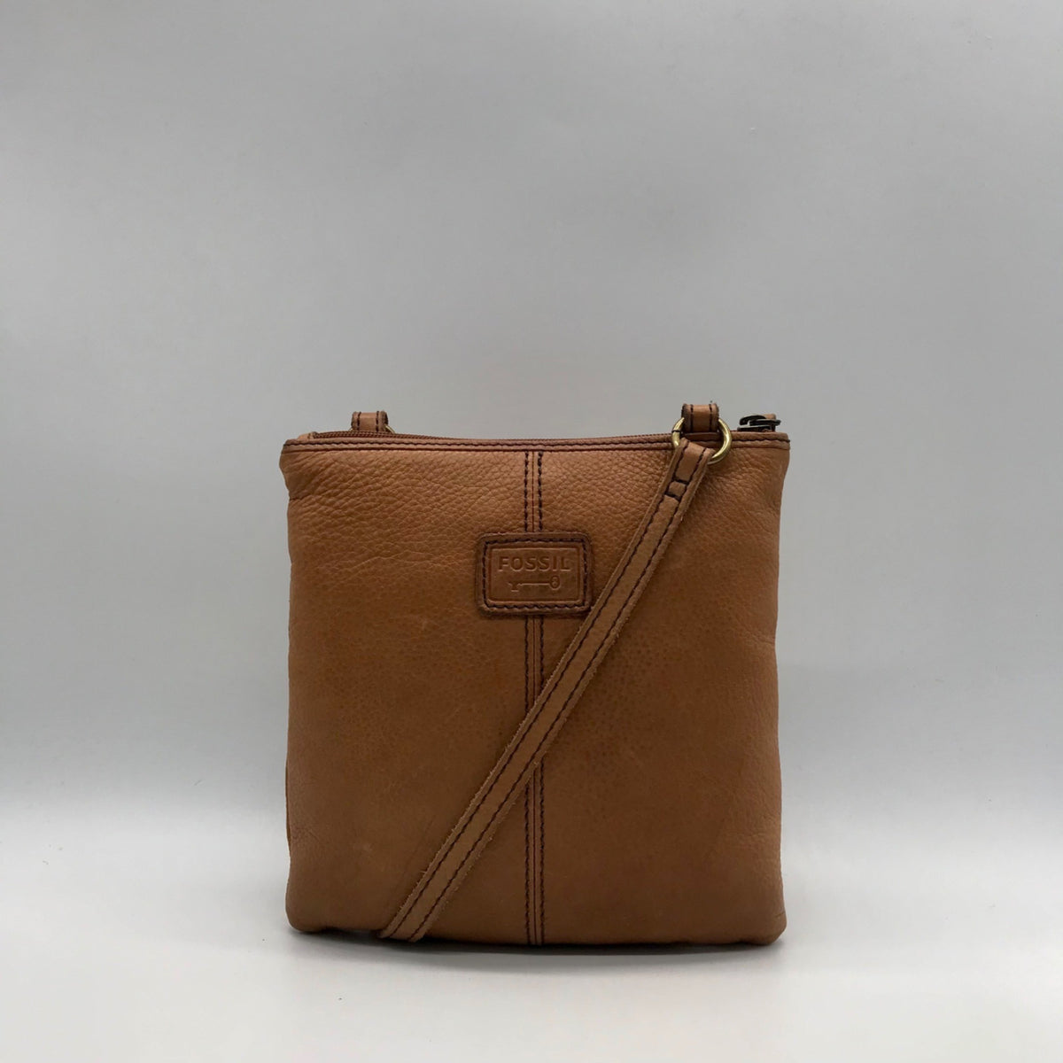 Fossil Tan Leather Crossbody Bag