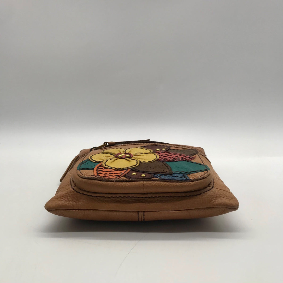 Fossil Tan Leather Crossbody Bag
