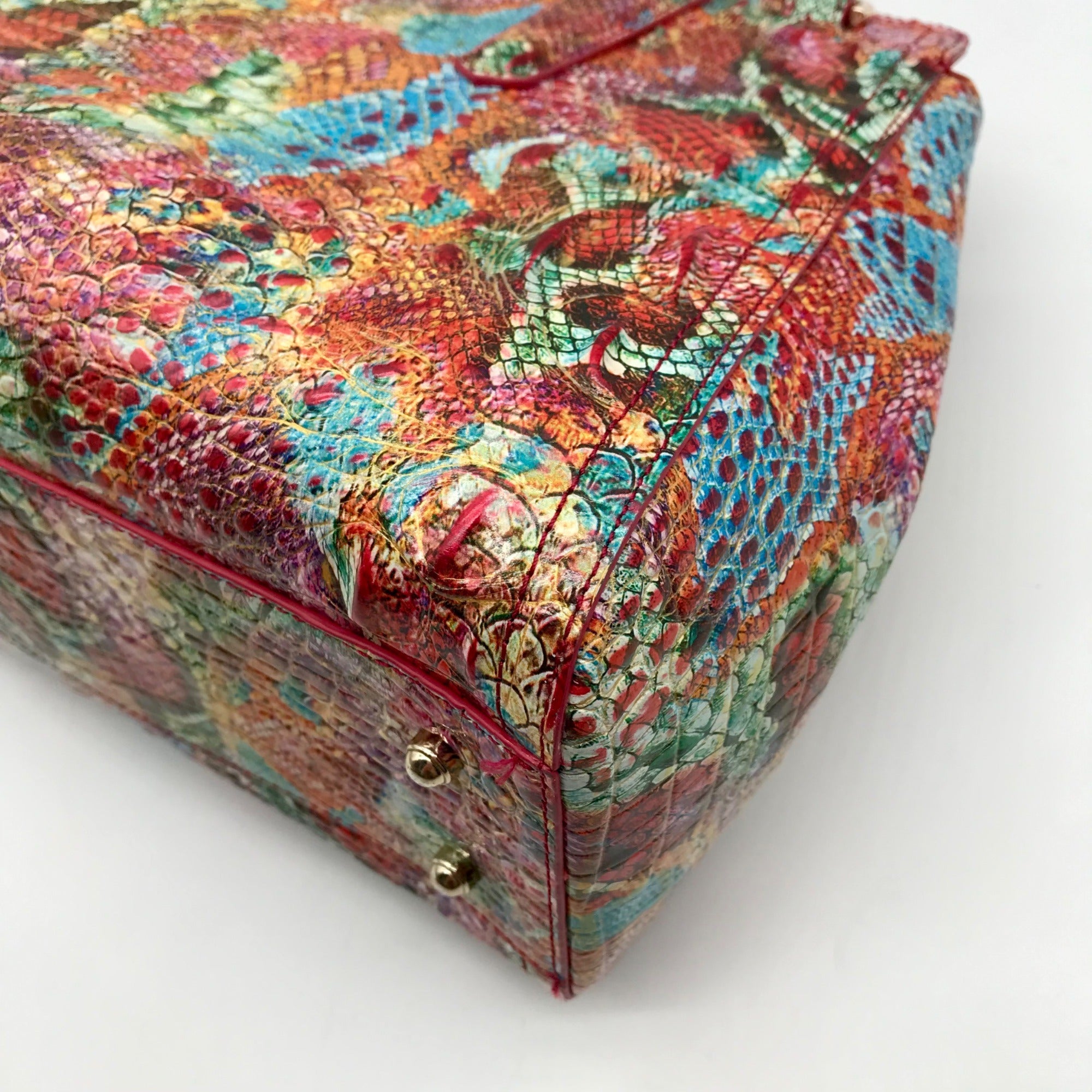 Brahmin Multicolor Croc Embossed Leather Finley Convertible Satchel