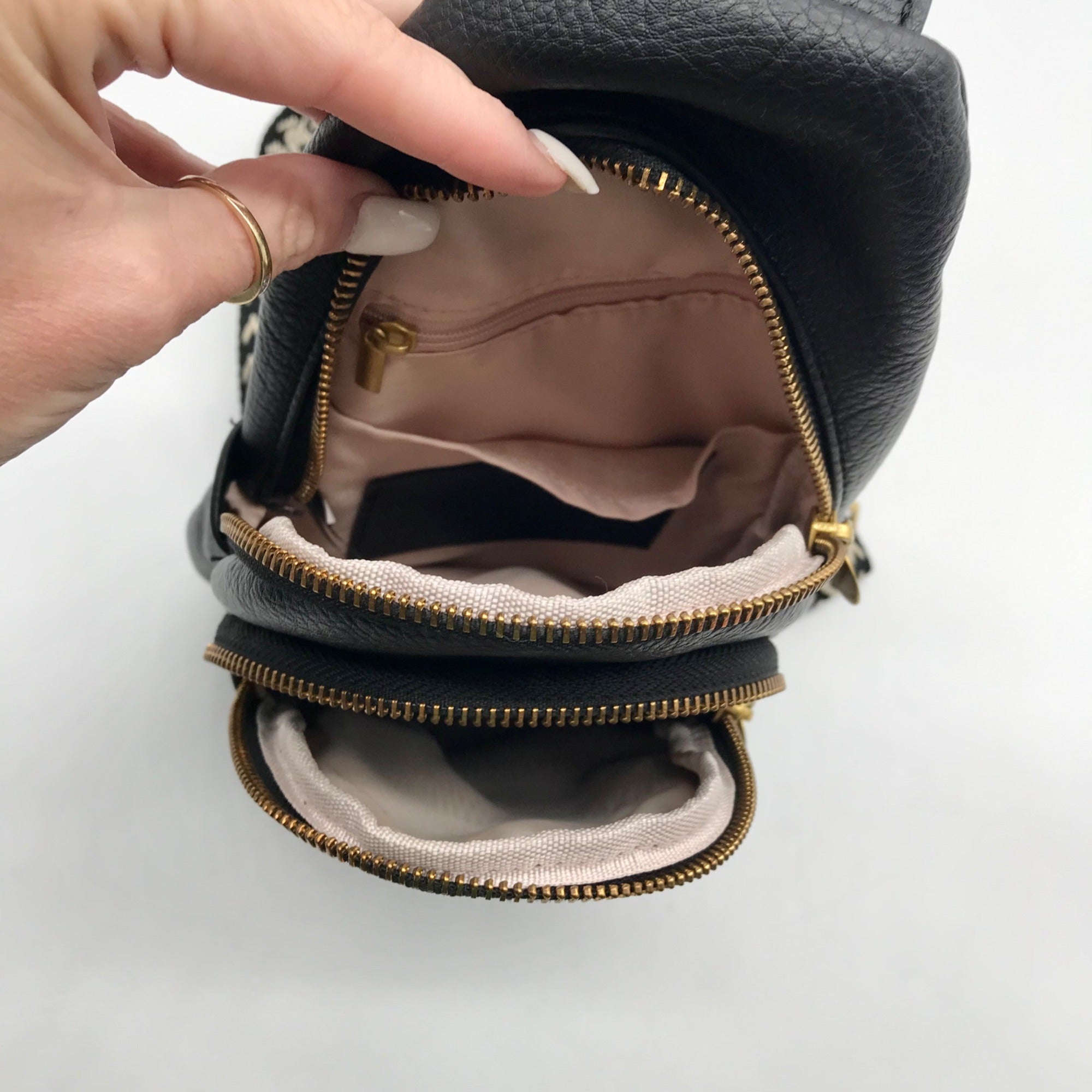 Style &amp; Co Black Sling Pack With Webbed Strap