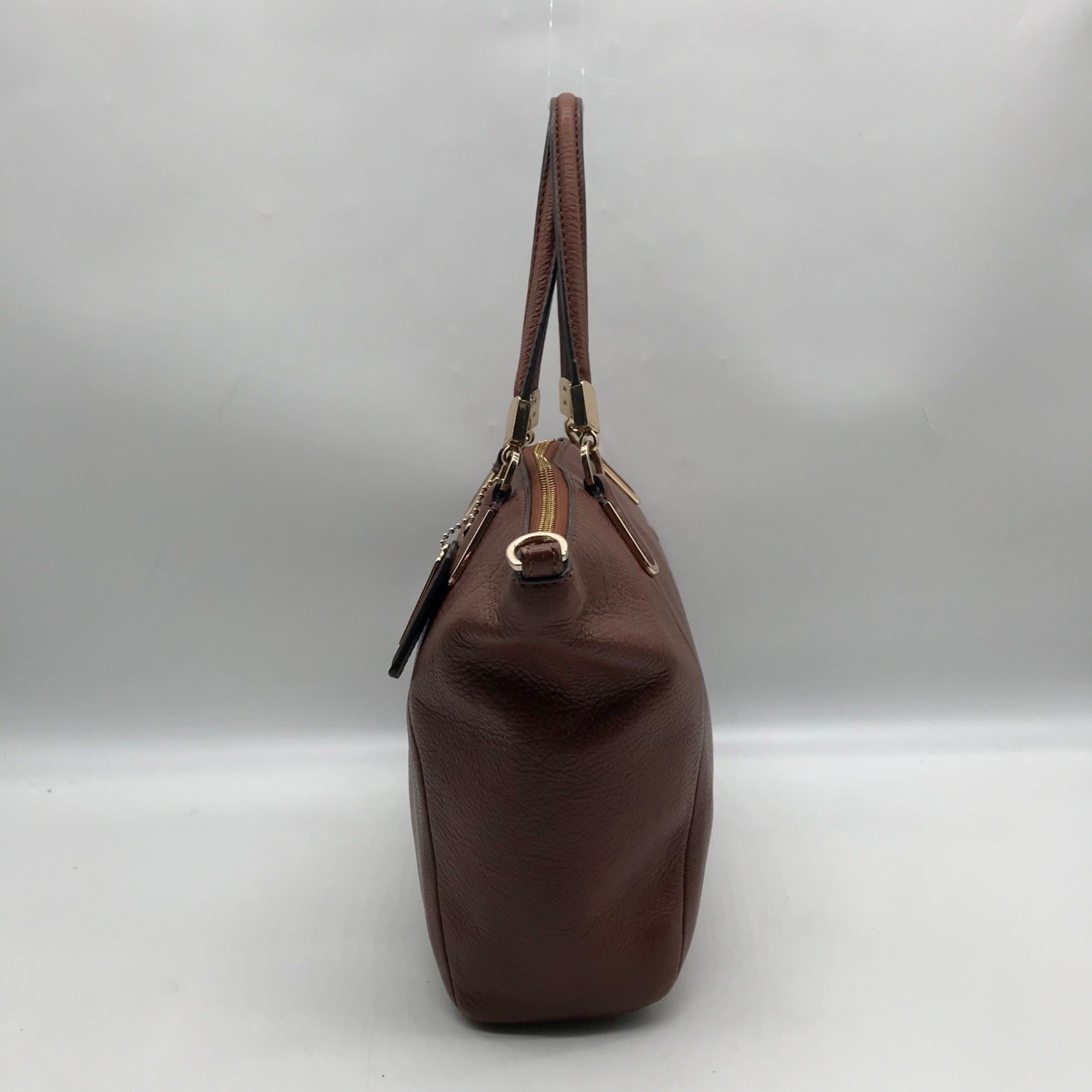 Coach Brown Leather Convertible Kelsey Satchel Bag 28095 – One Purse