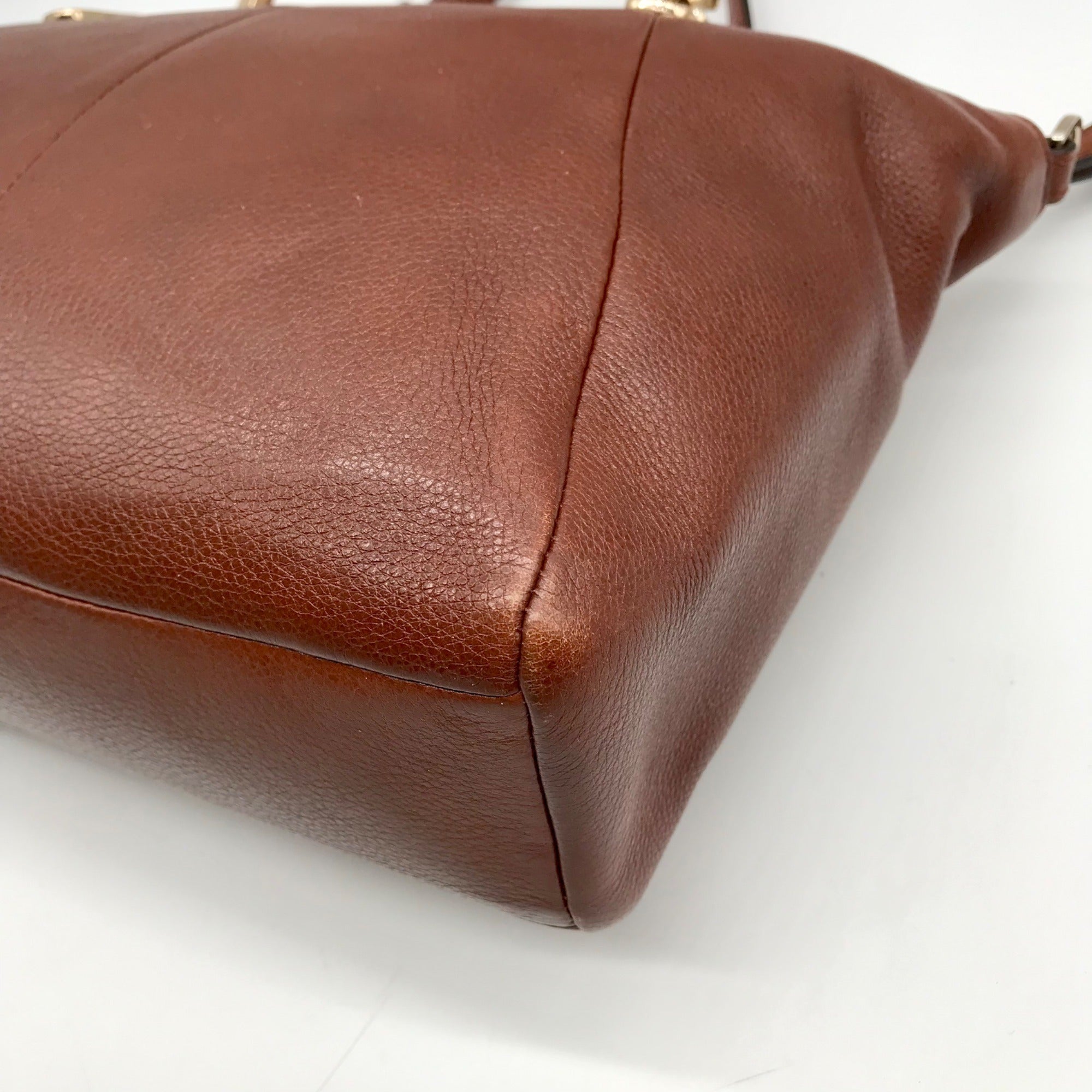 Coach Brown Leather Convertible Kelsey Satchel Bag 28095