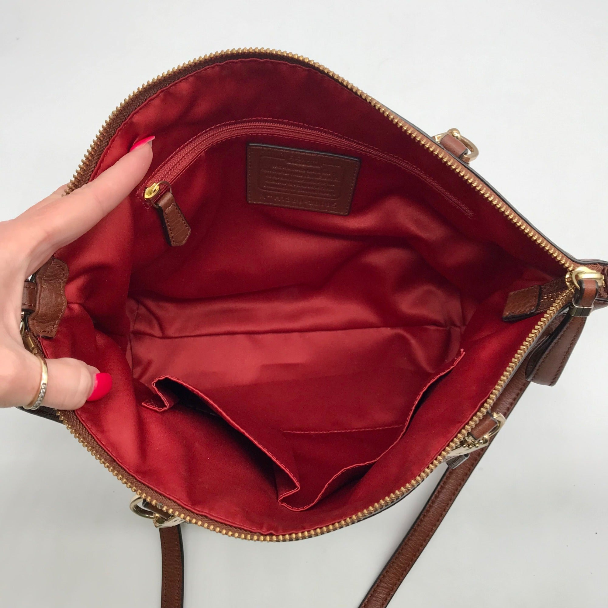 Coach Brown Leather Convertible Kelsey Satchel Bag 28095