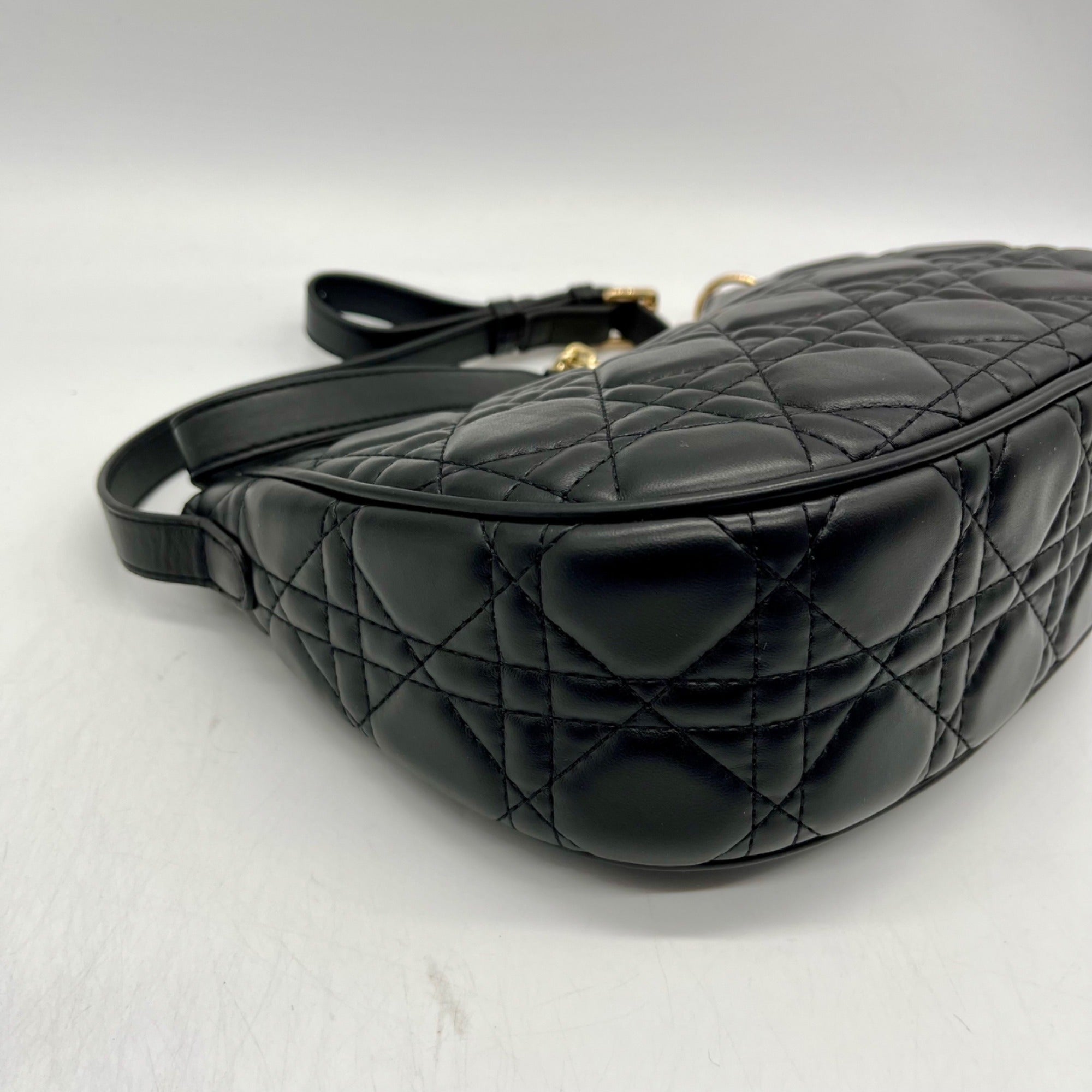 MMS Black Leather Crossbody Bag