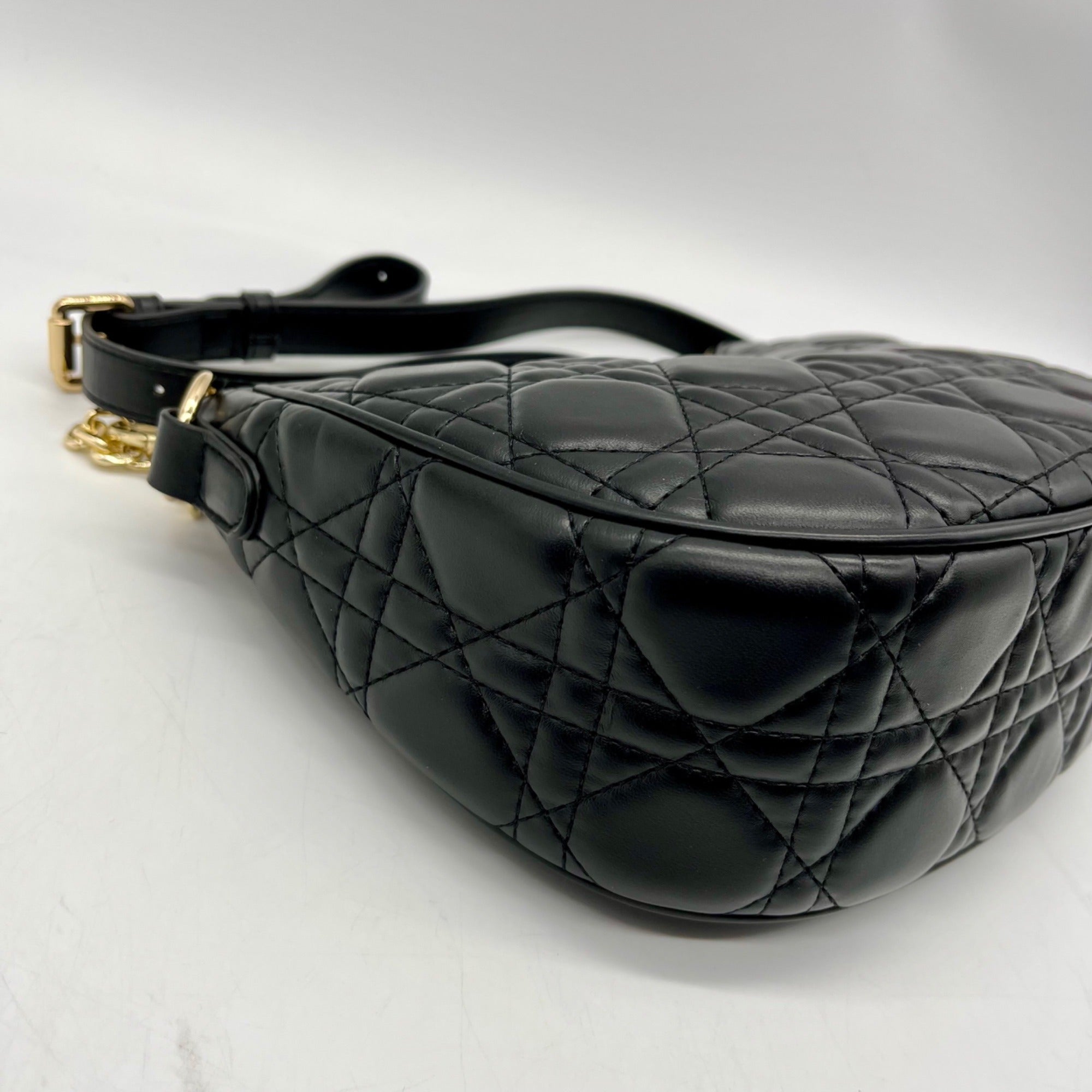 MMS Black Leather Crossbody Bag