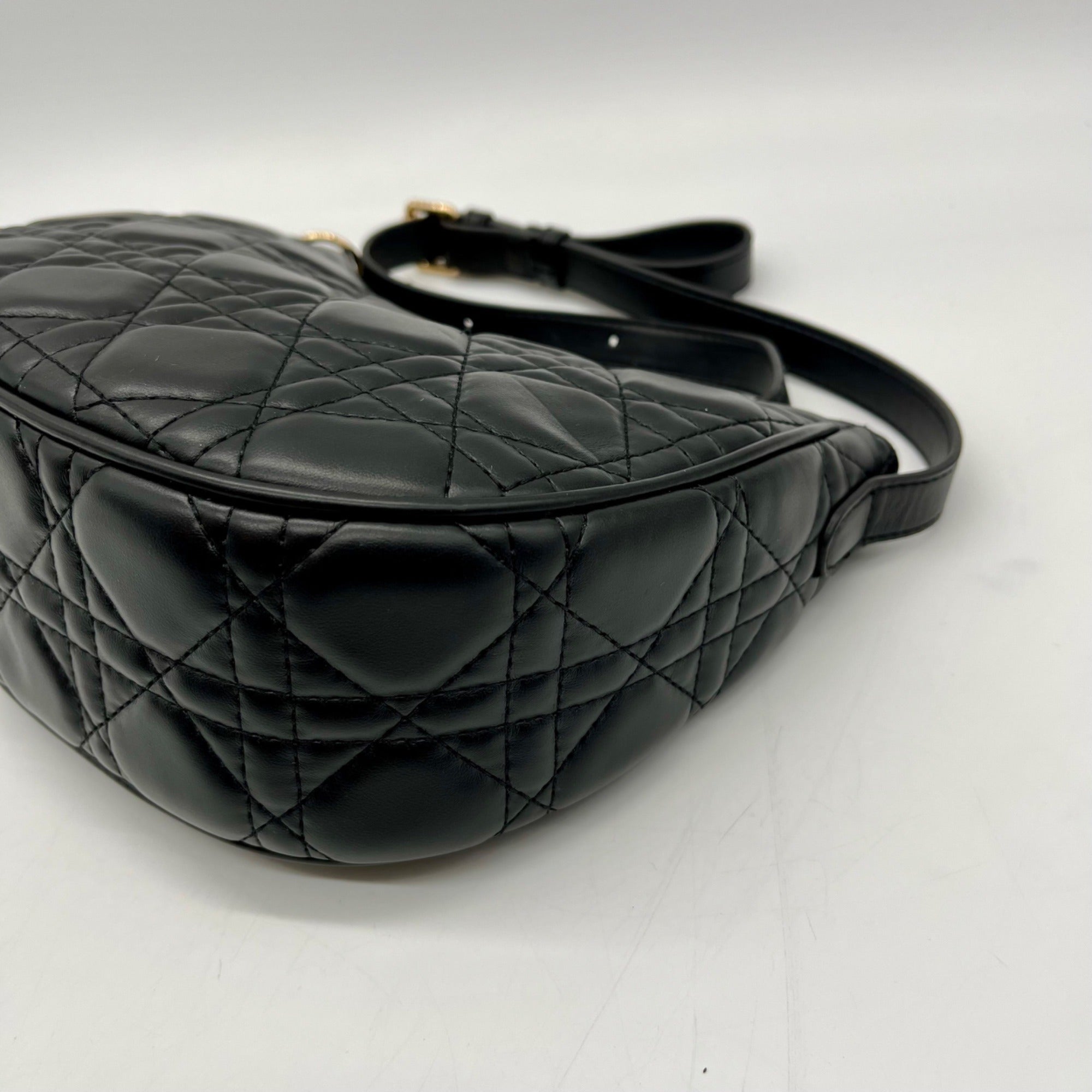 MMS Black Leather Crossbody Bag