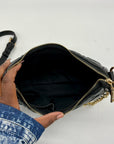 MMS Black Leather Crossbody Bag