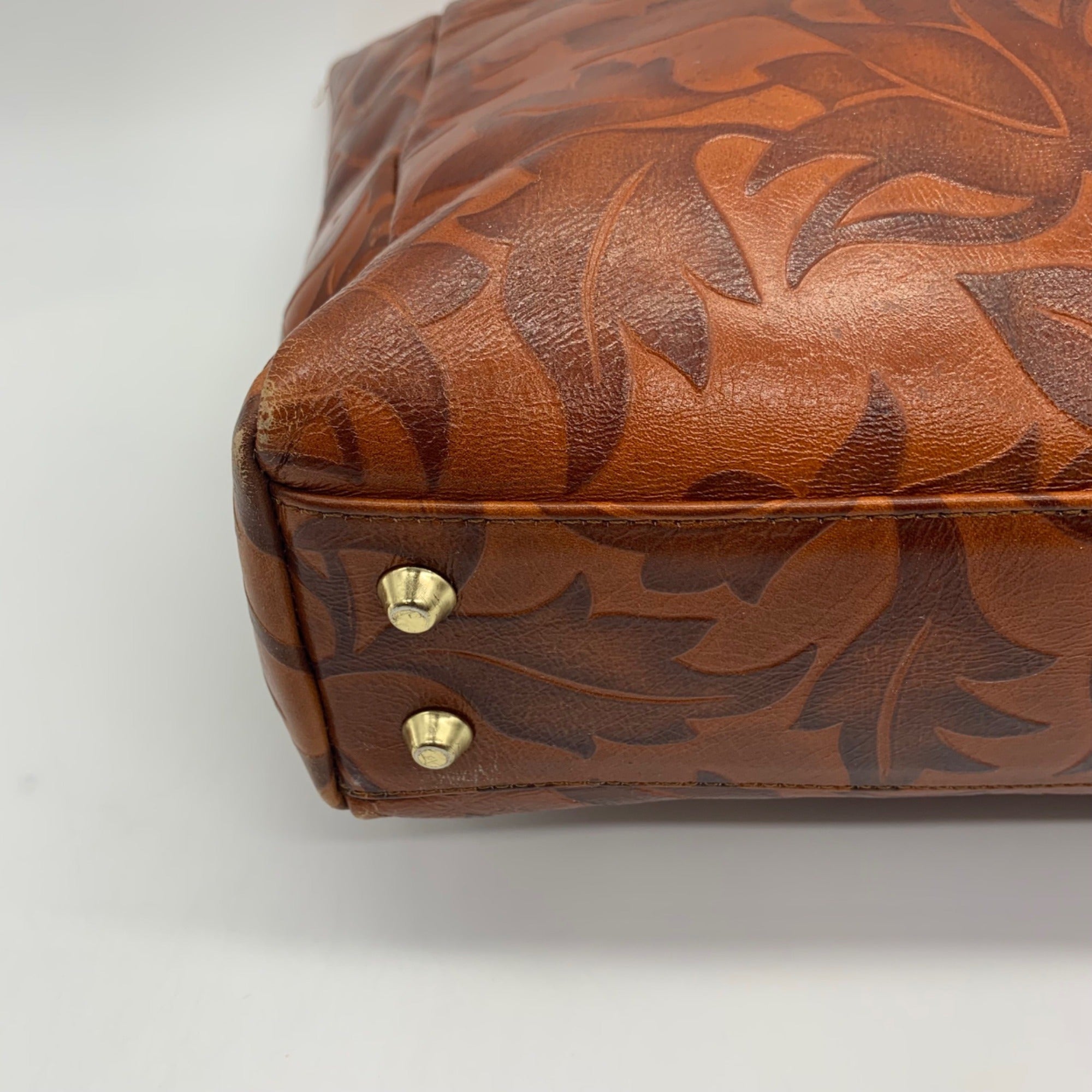 Valentina Burnt Orange Leaf Pattern Tote